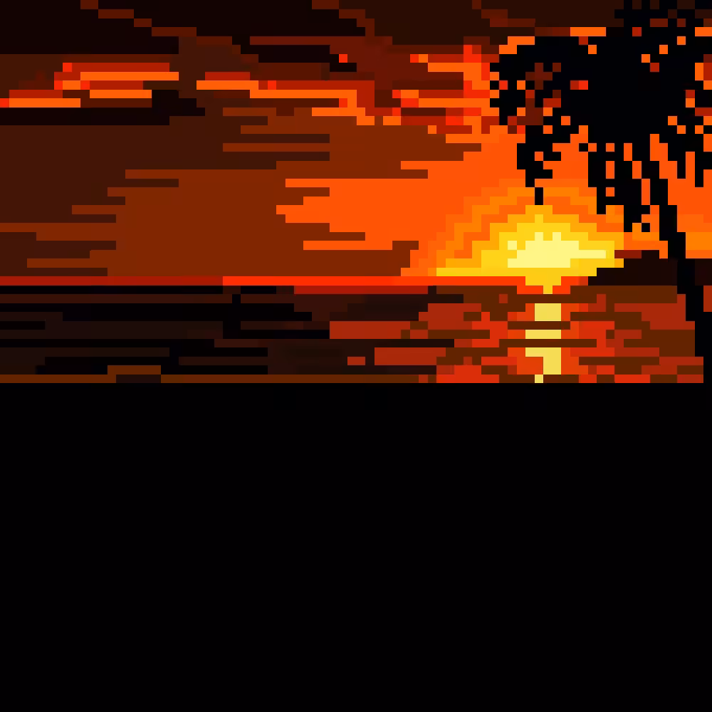 Pixel Landscapes: Tropical Sunset