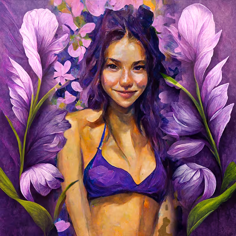 Girl and Flower #3 #8
