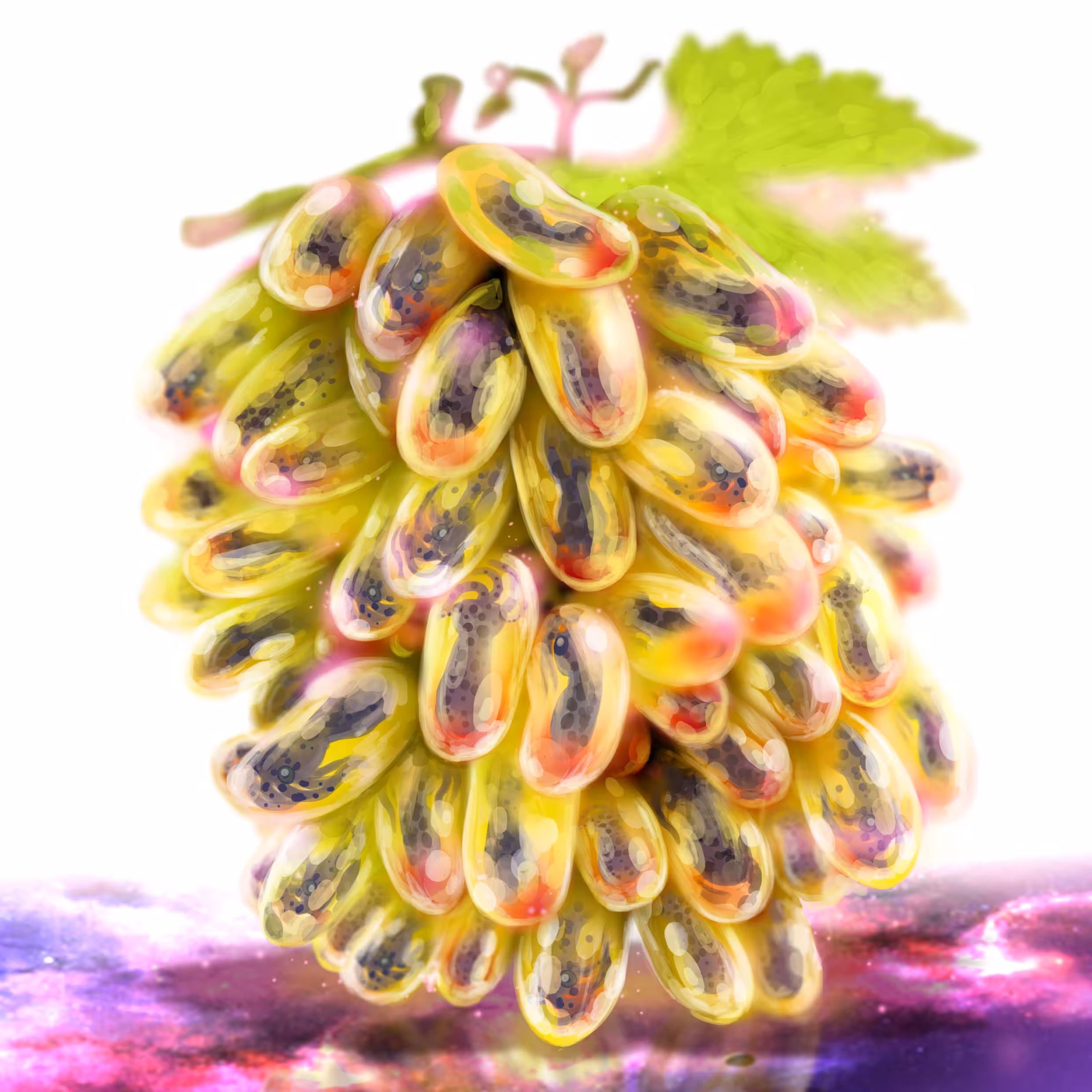 Squid eggs finger grape 