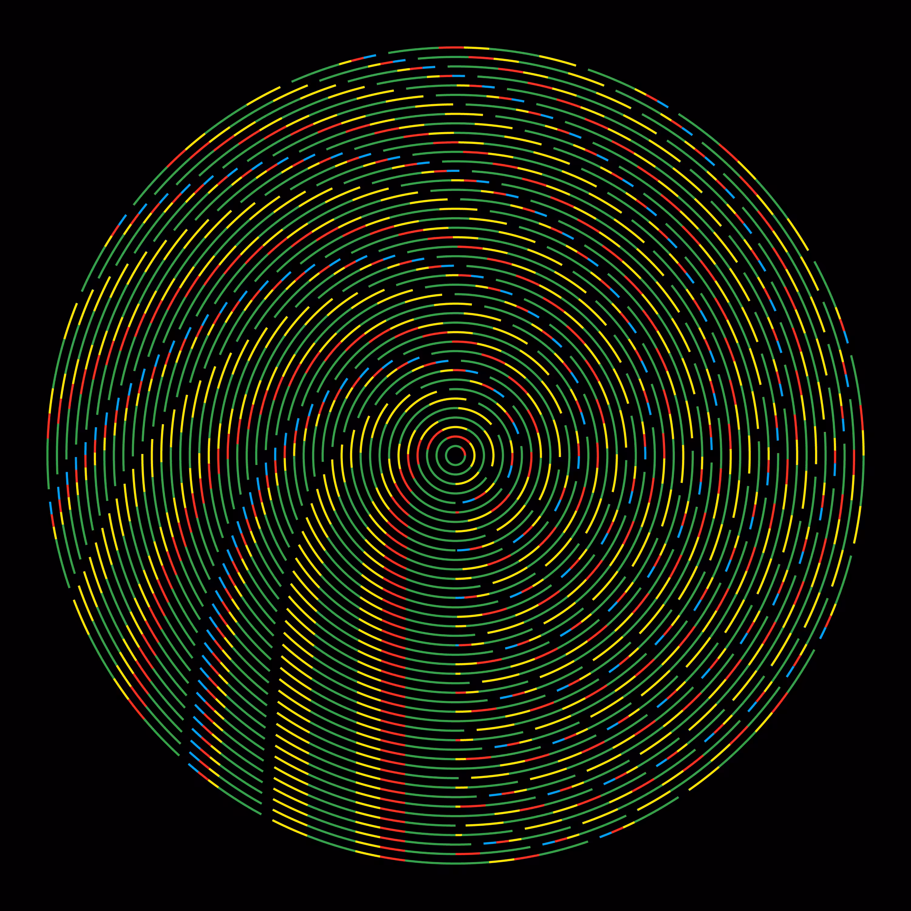 Spin Grid #5 Blue-Red-Yellow-Green