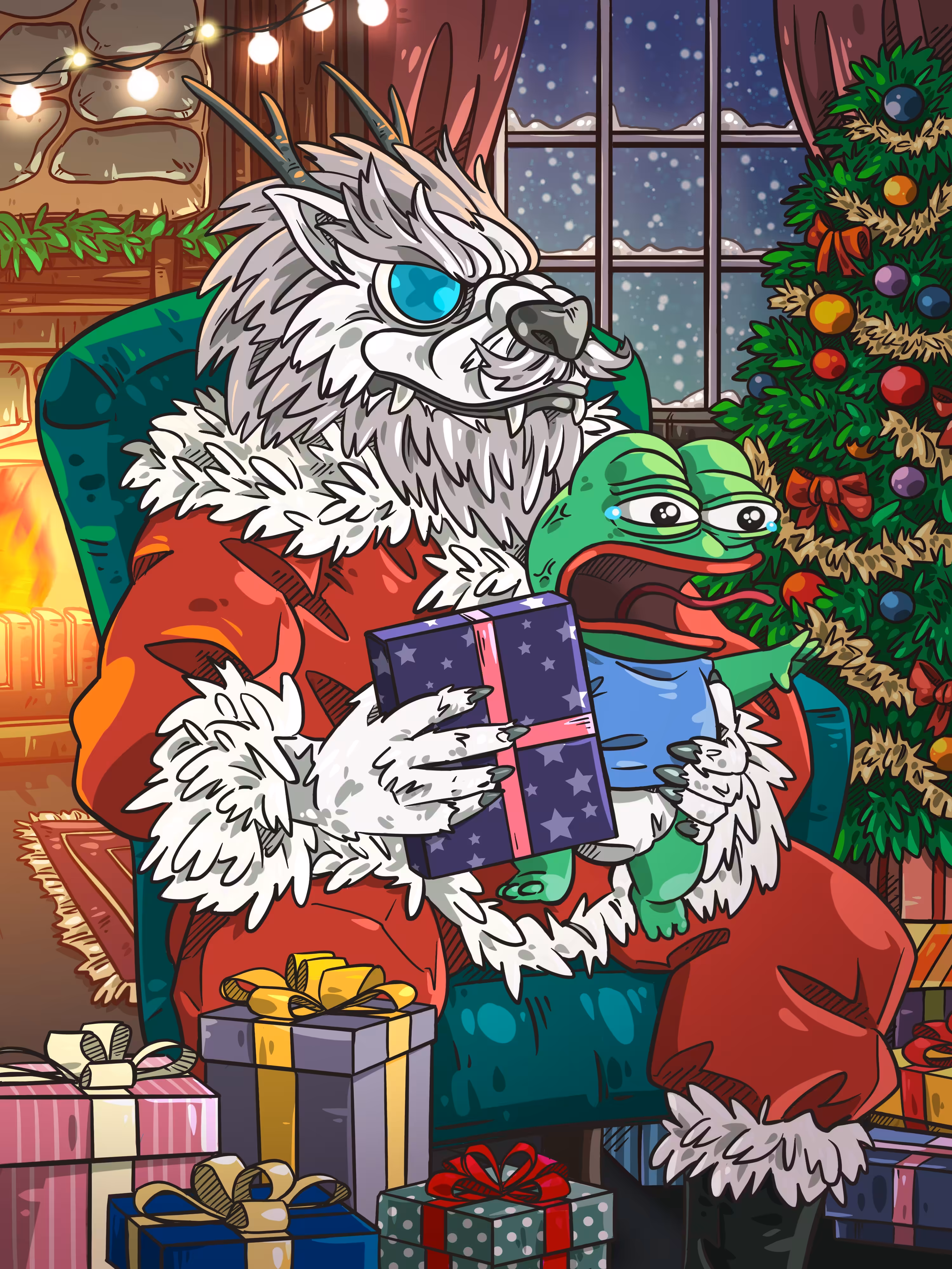 Little Pepe on Santa's lap