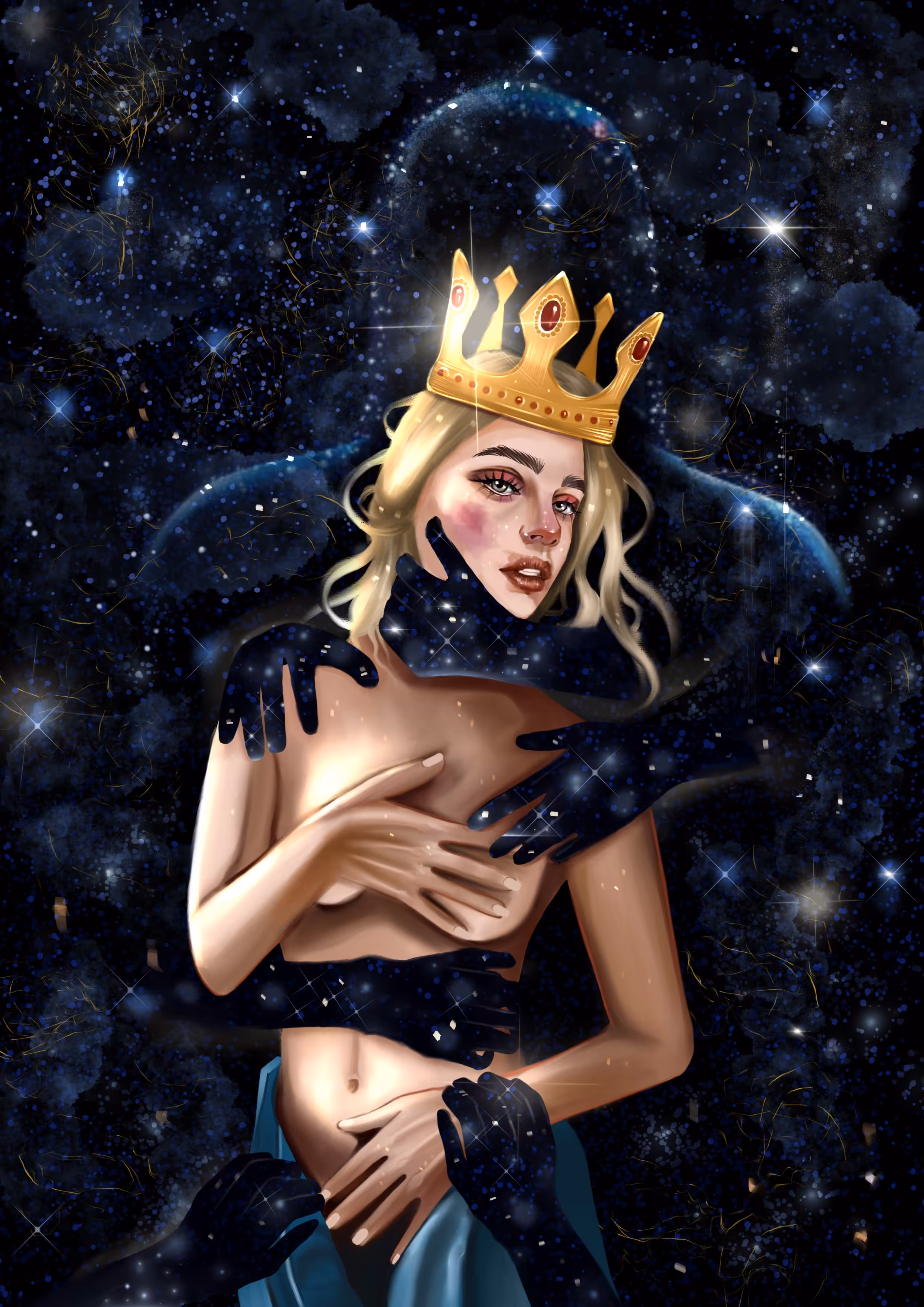 In the arms of darkness.