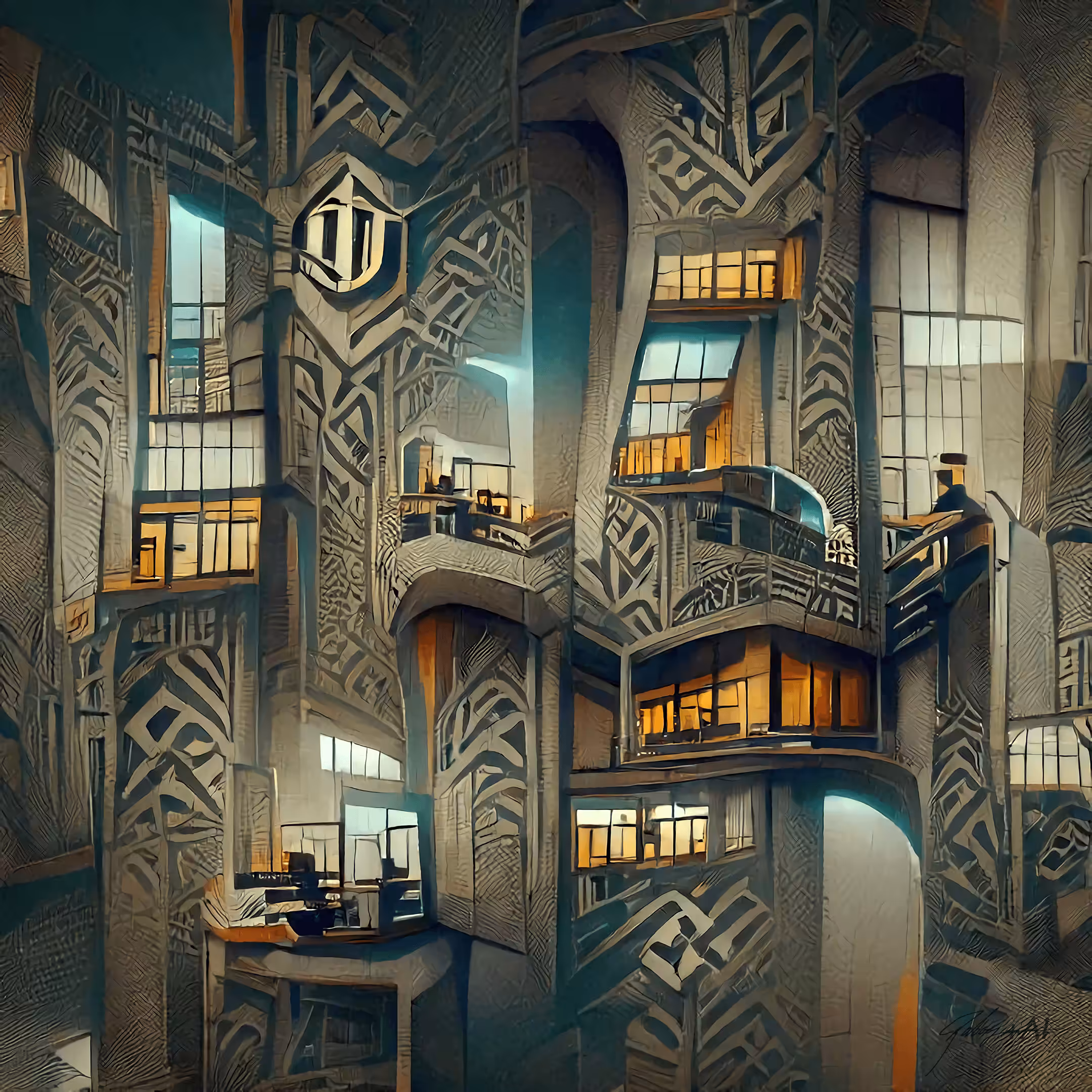 4 dimensional Art Deco office building