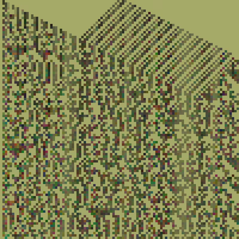 Colored Elementary Cellular Automaton #30