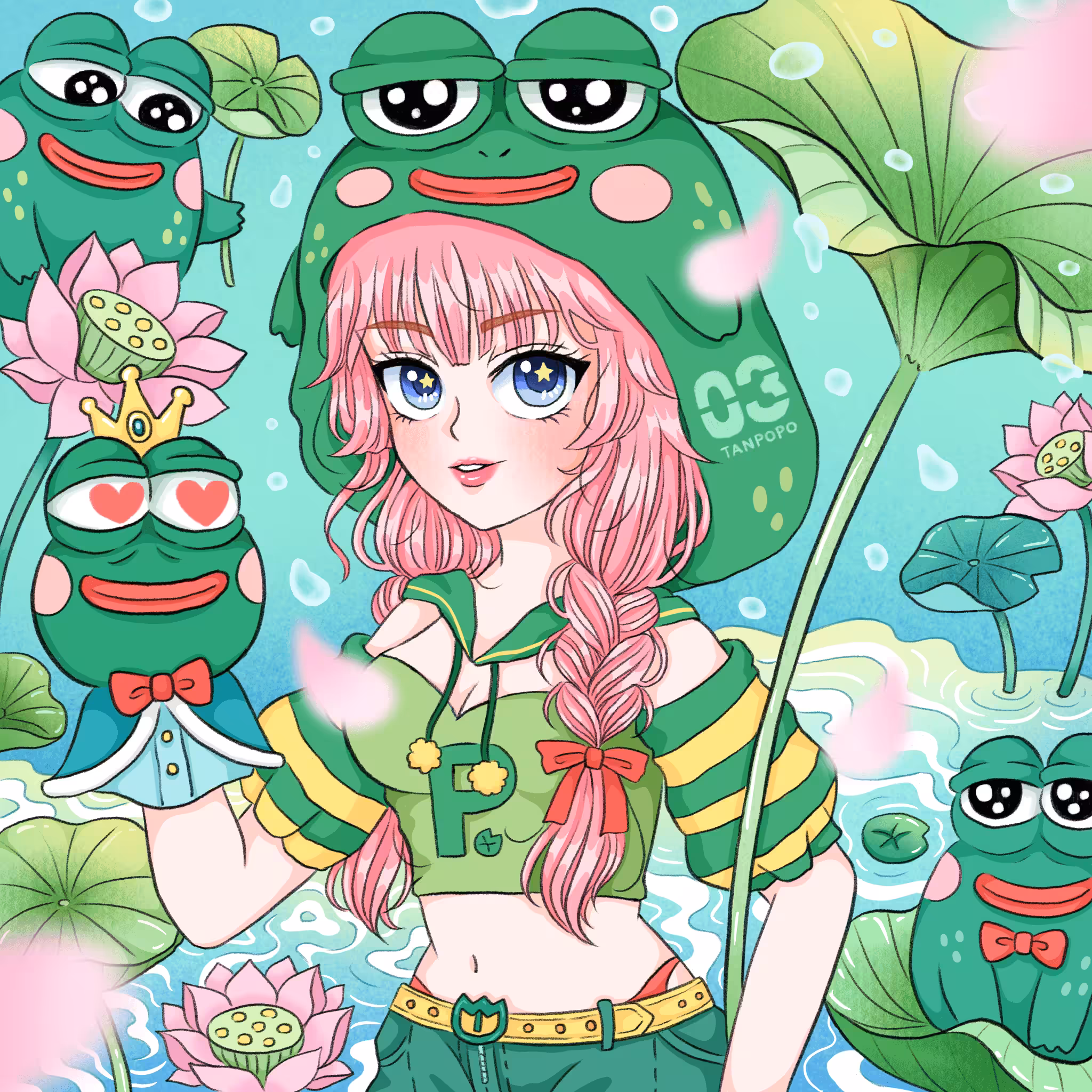 ANIME GIRL NO.03 & PePe Frog (RARE)