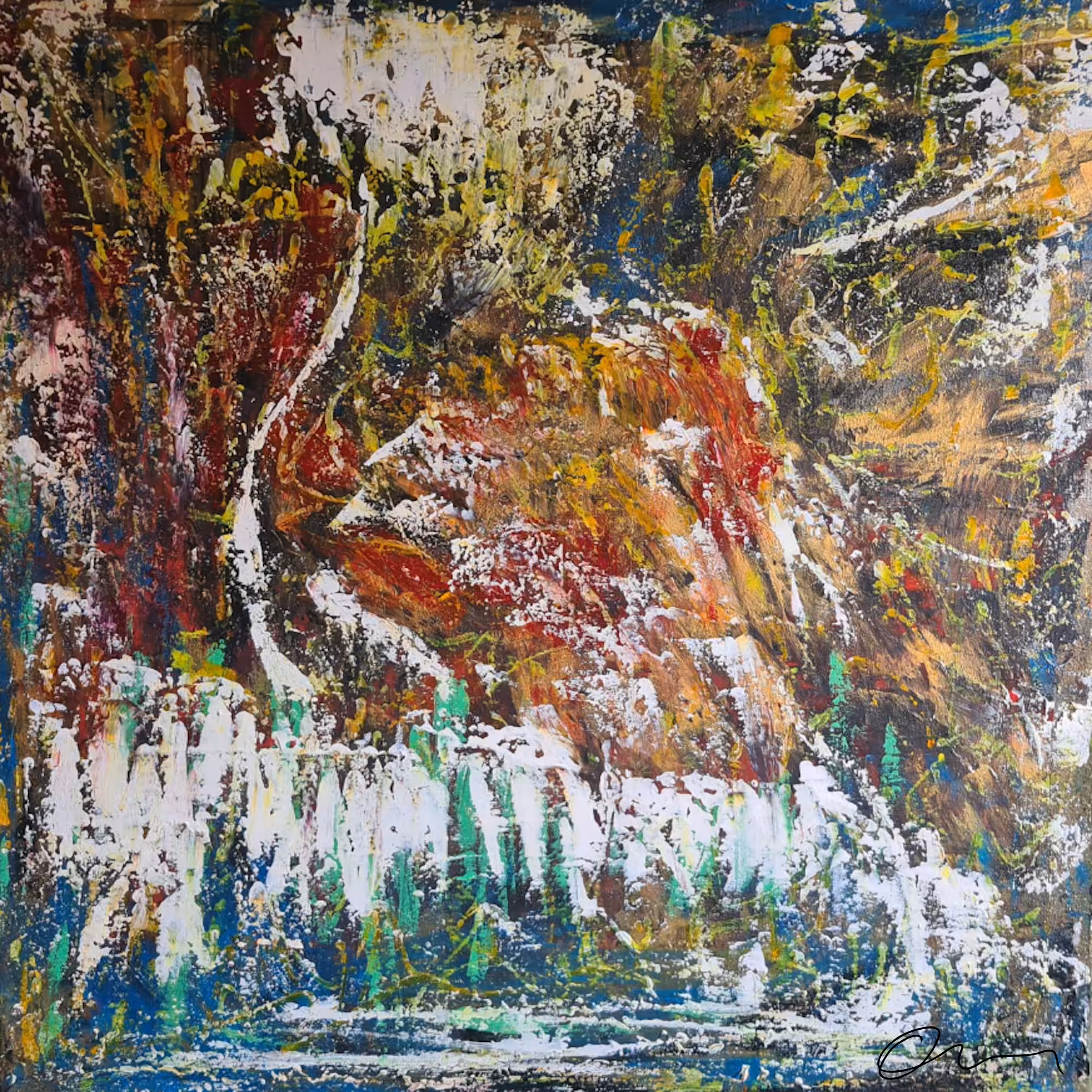 Digital Original: Silent Depths – Acrylic Reflections