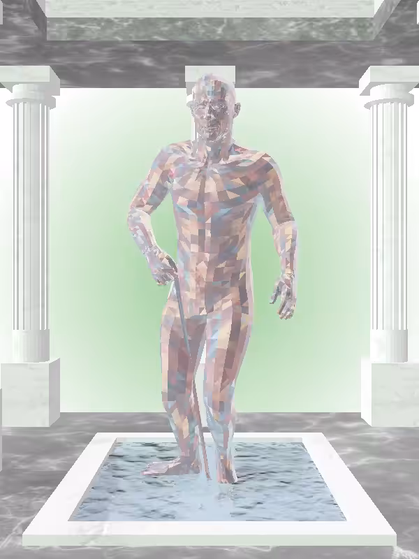 HeavenComputer: The Fragmented Injured Holographic Glow Man #2703