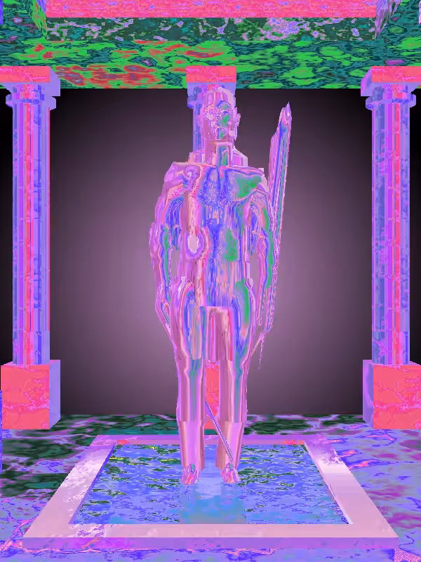 HeavenComputer: The Jumping Glitter Bluish Gold Man #3482