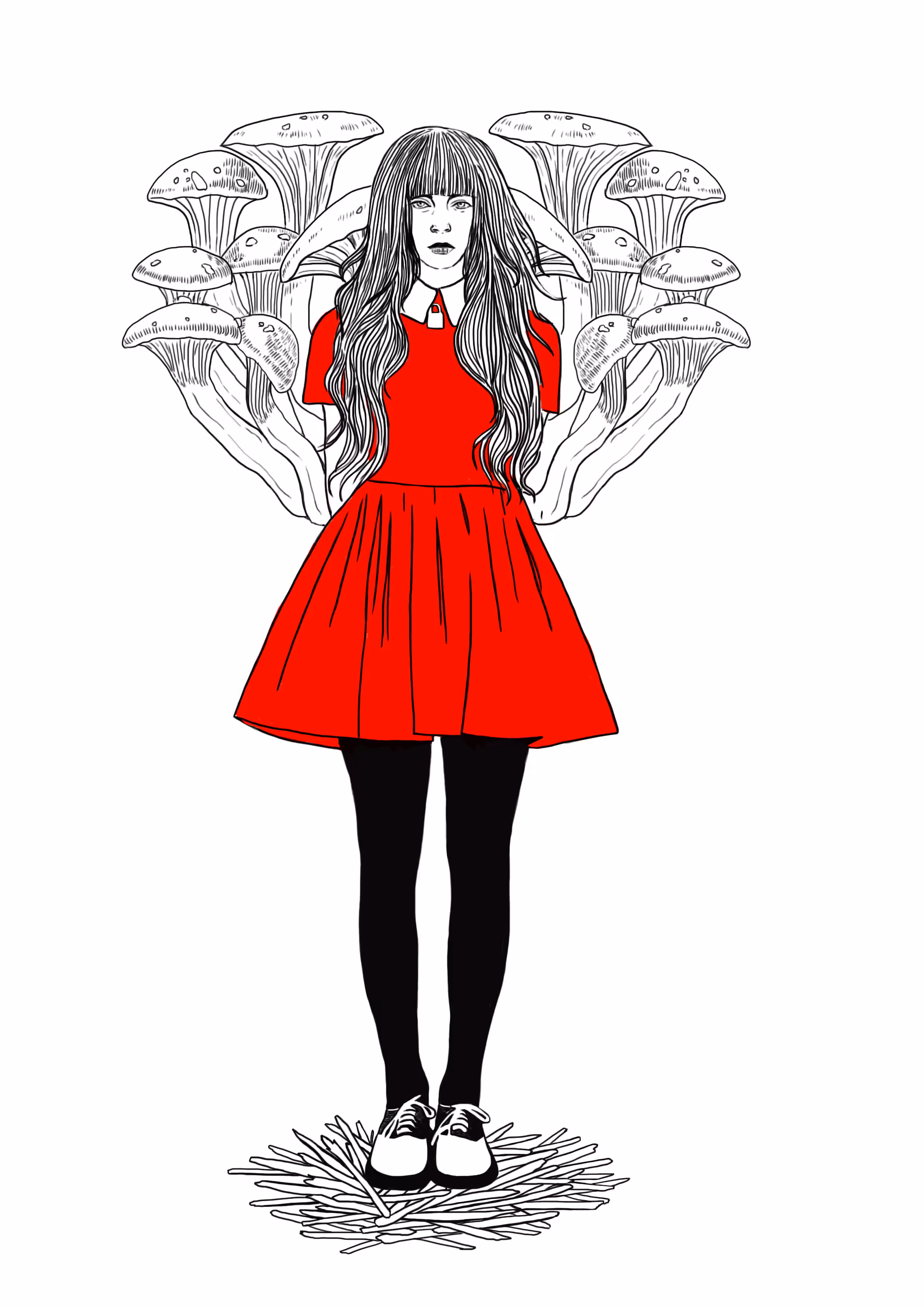 The mushroom trip girl