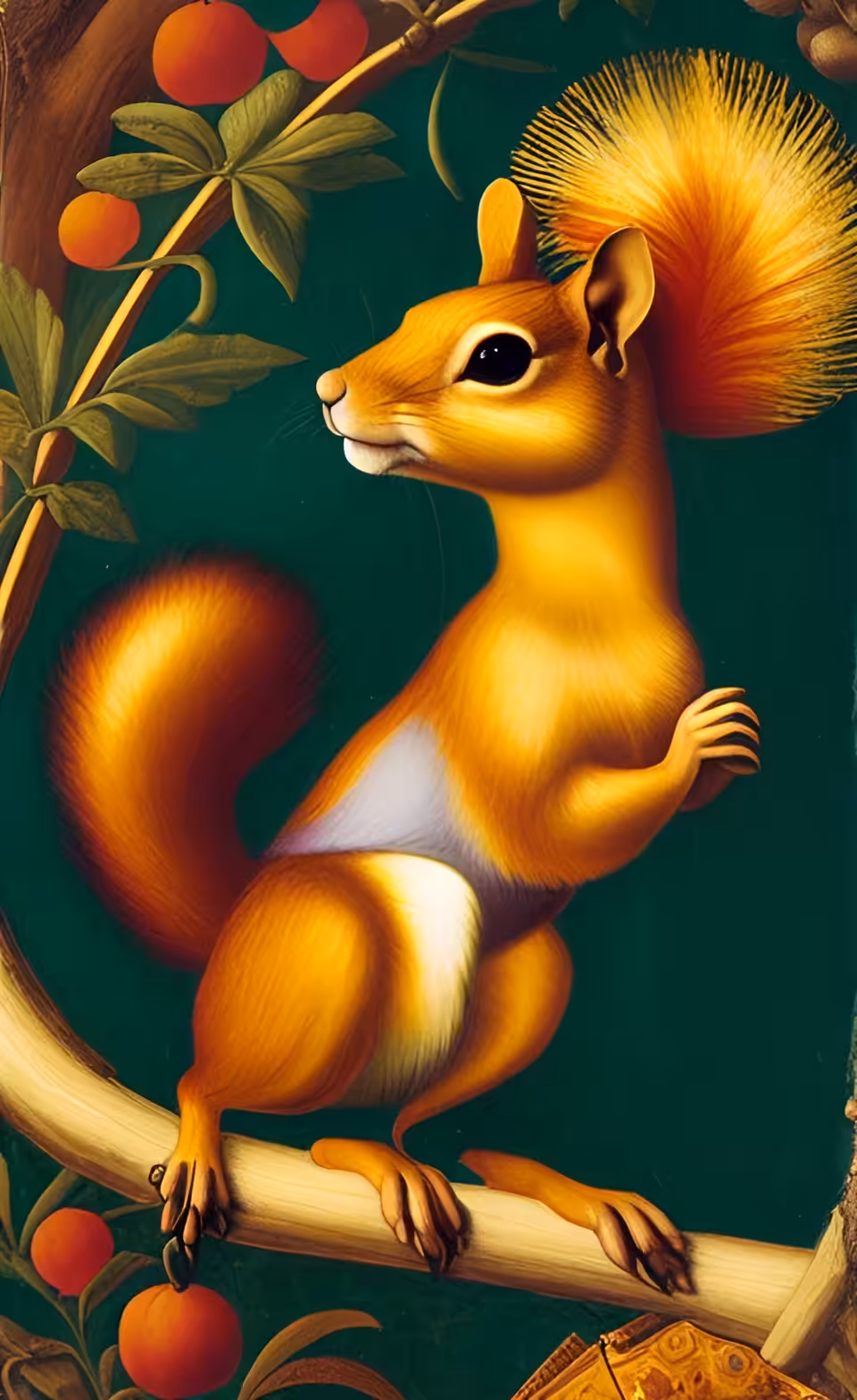 Squirrel in an Orange Tree