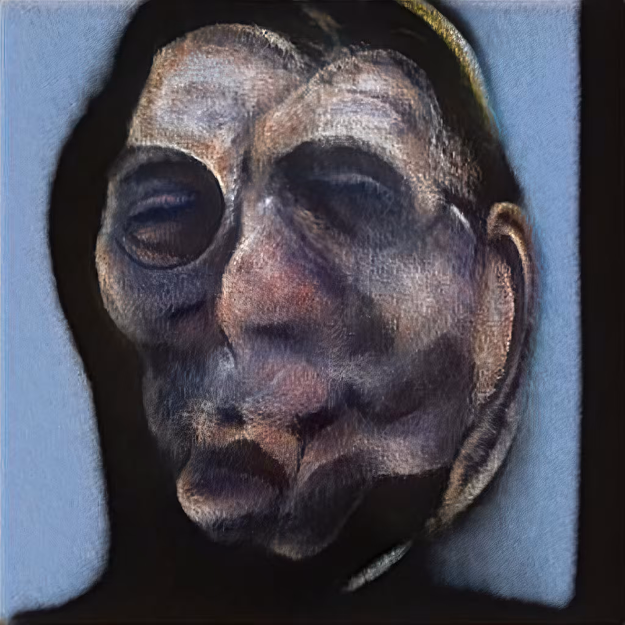 Study for a portrait of Satoshi Nakamoto VII (after Bacon)