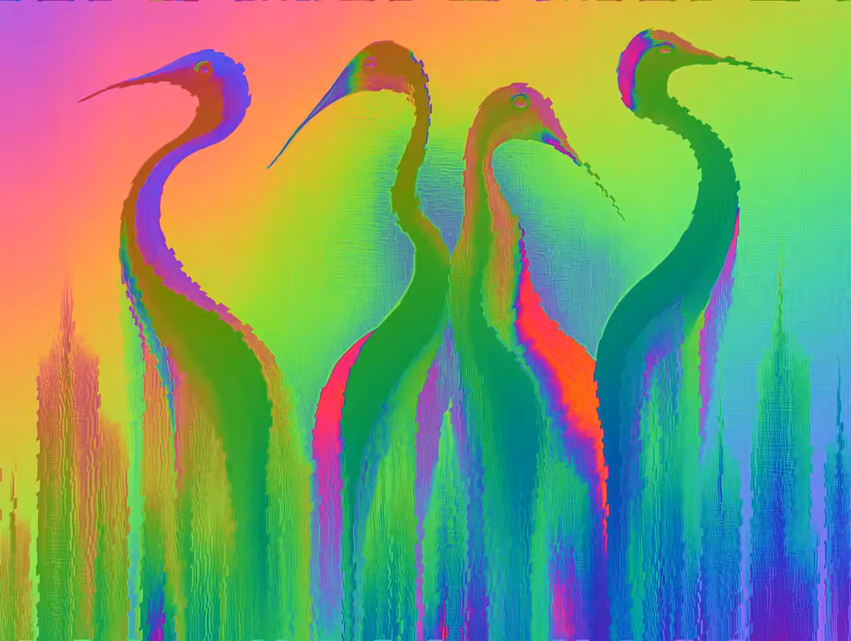 Neon Feathered Dreams