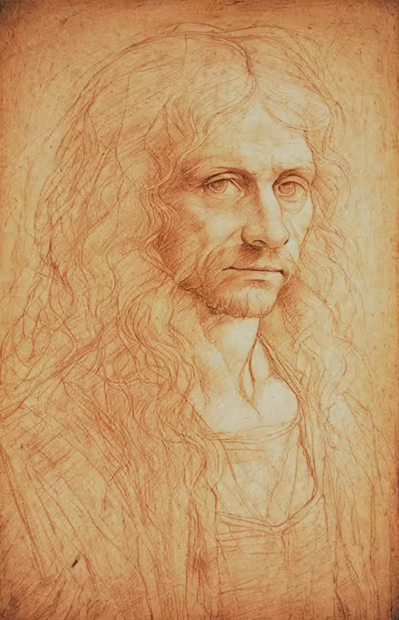 PORTRAIT OF A MAN IN RED CHALK AI