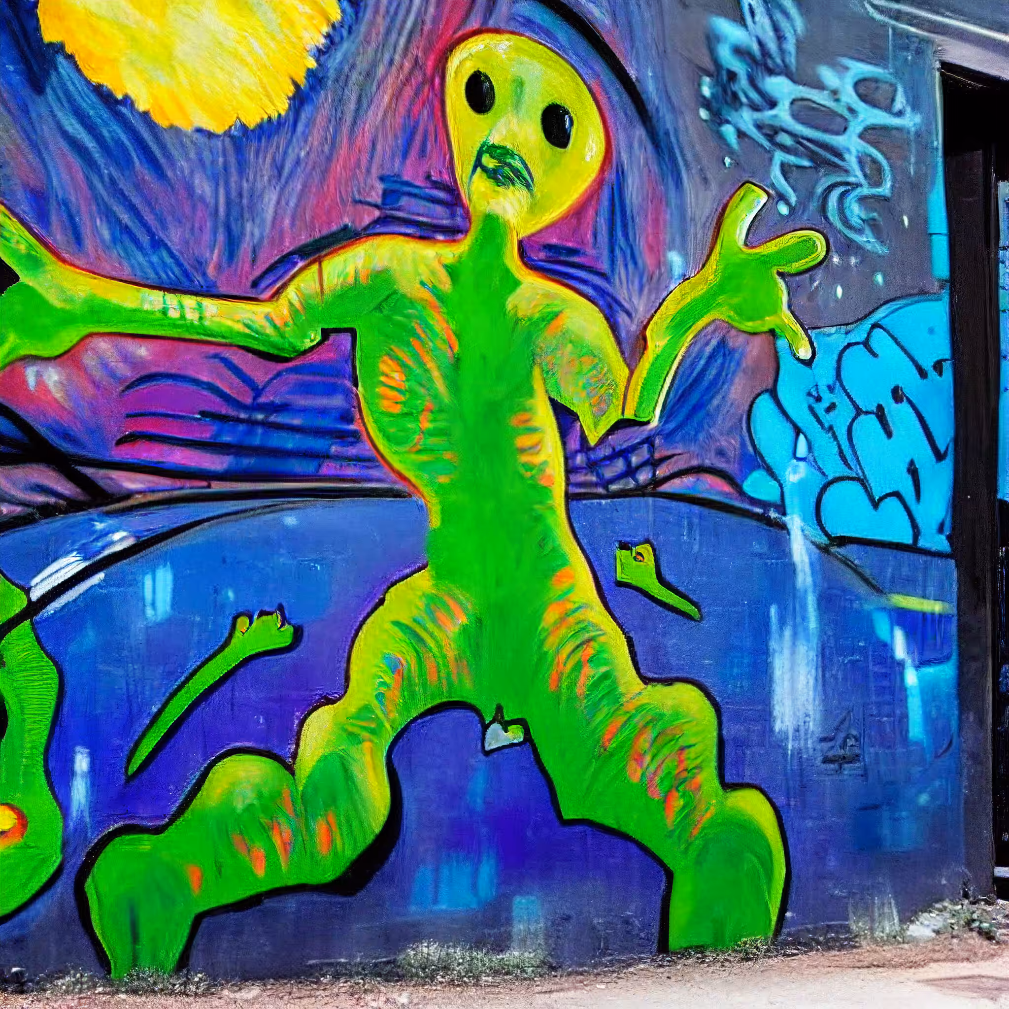 Street Art Alien Dance