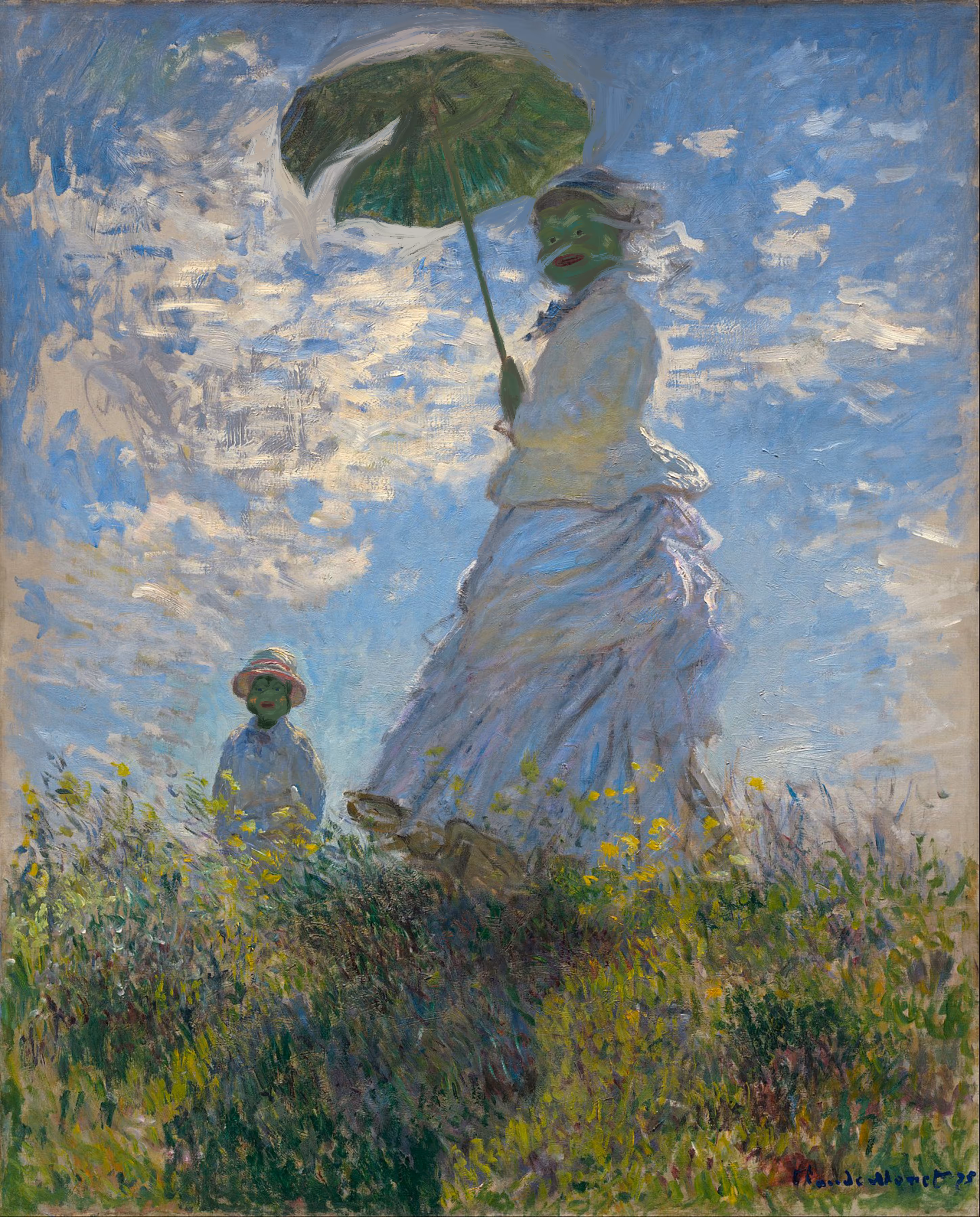 Pepe with a Parasol 🐸 Madame Pepe and Her Son