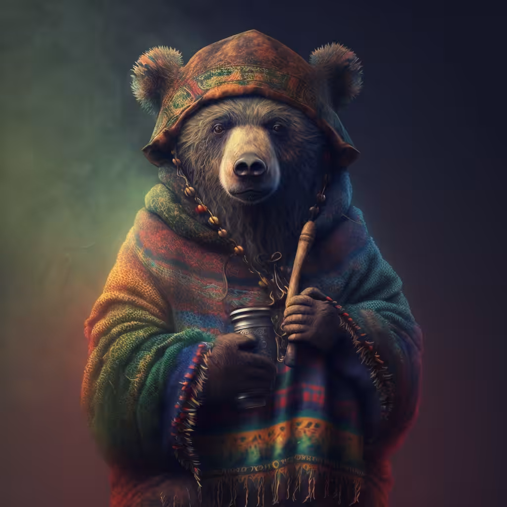 Psychedelic Art: Rasta Bear