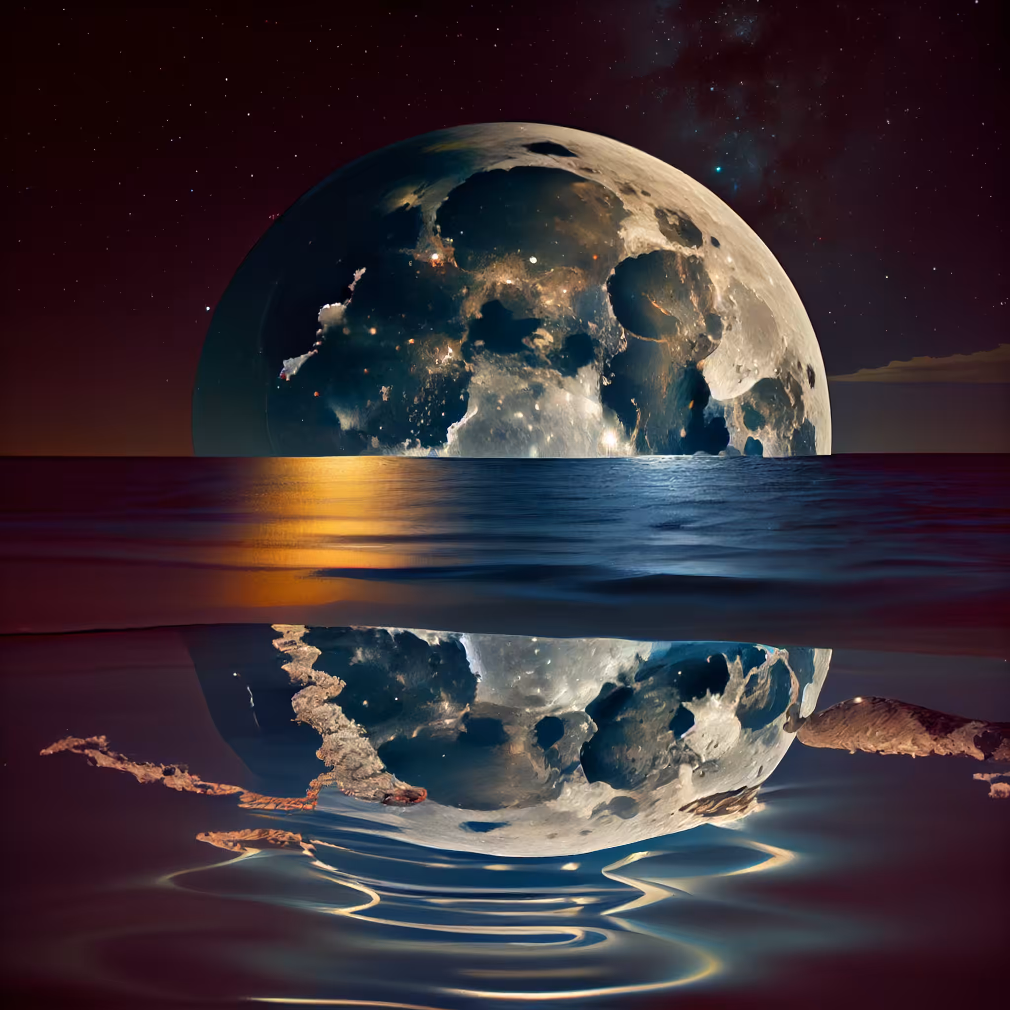 brightest moon by AI
