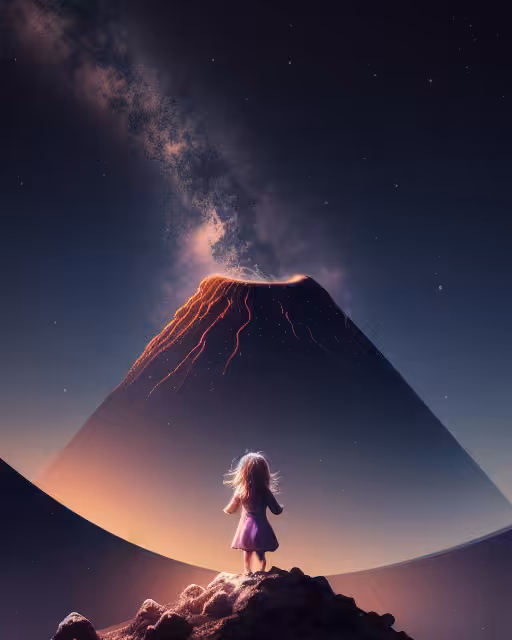 Life is Colorful: Volcano and Kid