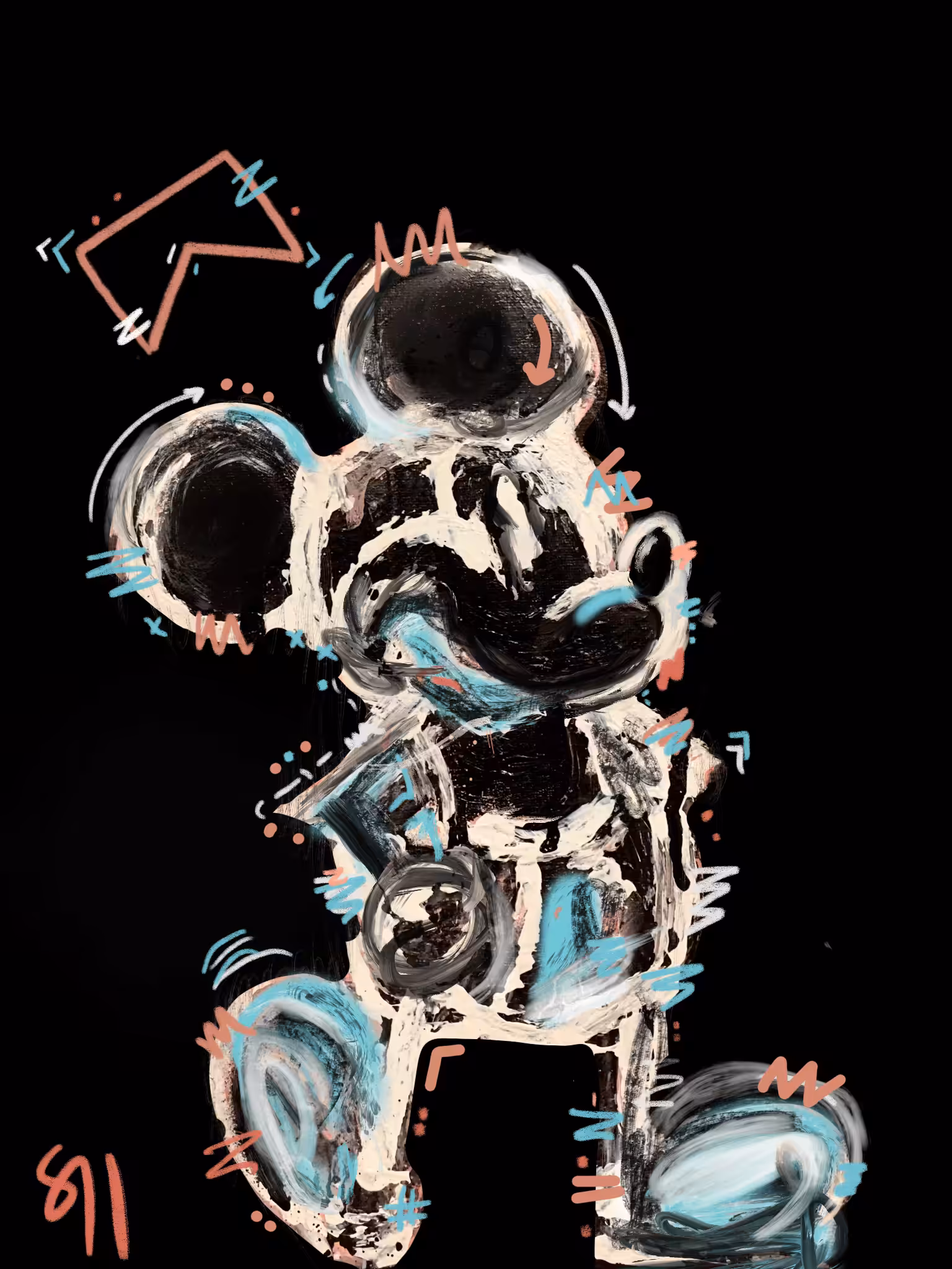 Blue Pink White Rat