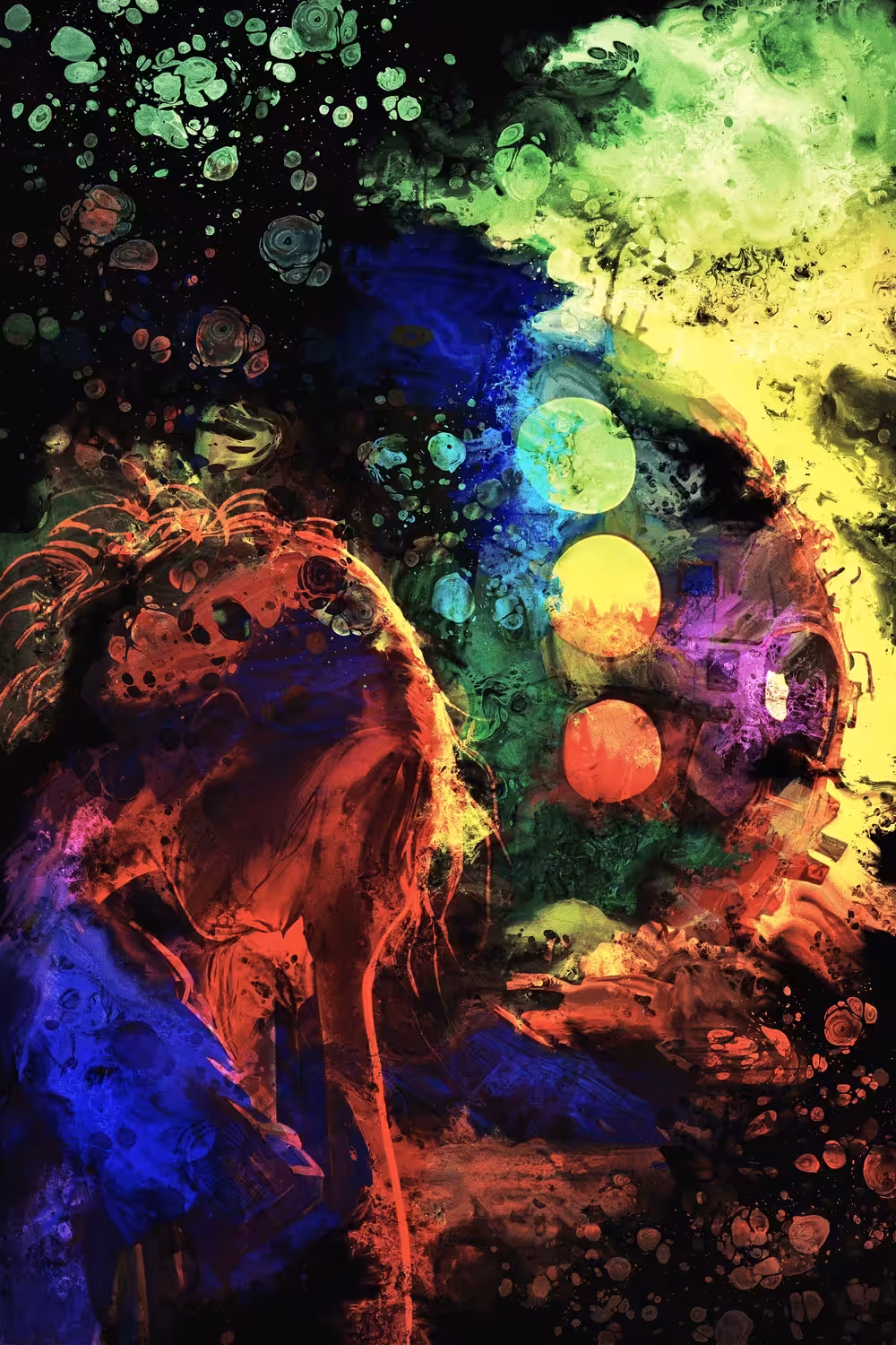 The colors of depression, Acrylic Pour