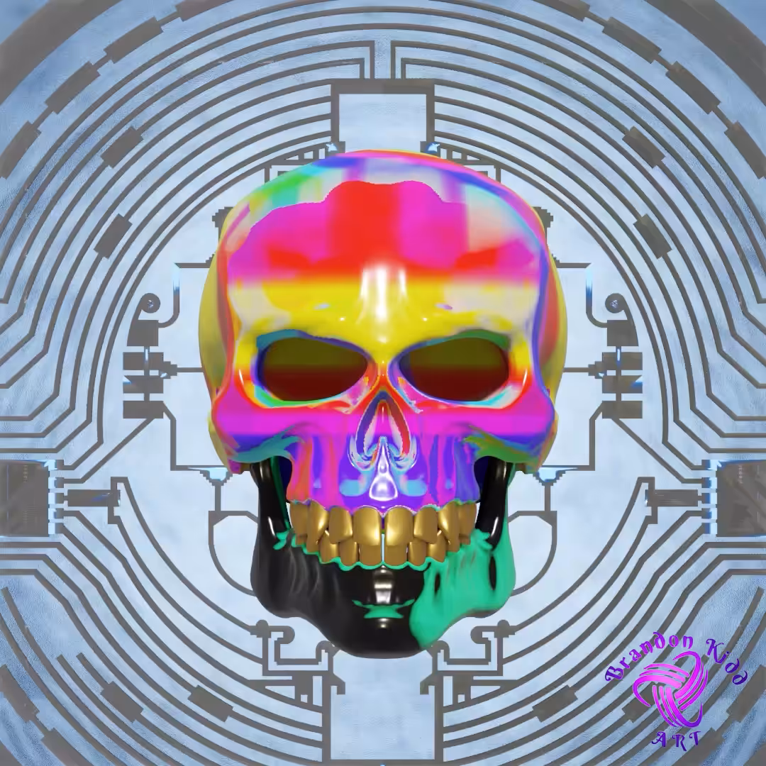 2021 Psychedelic Rainbow Skull