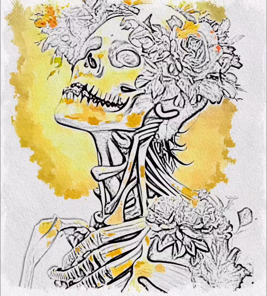Emily's skeleton loves flowers #12