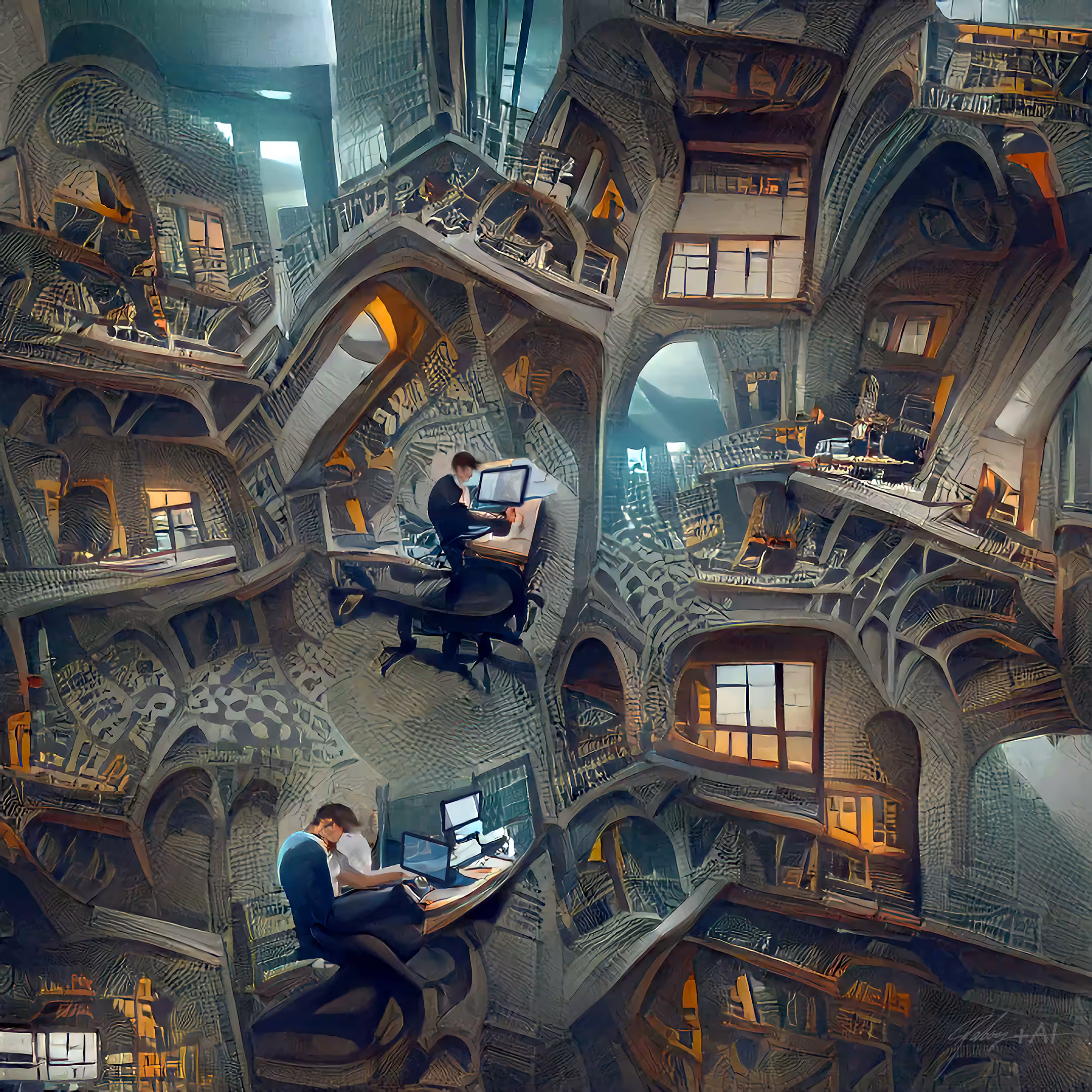 4 dimensional Fantasy office building