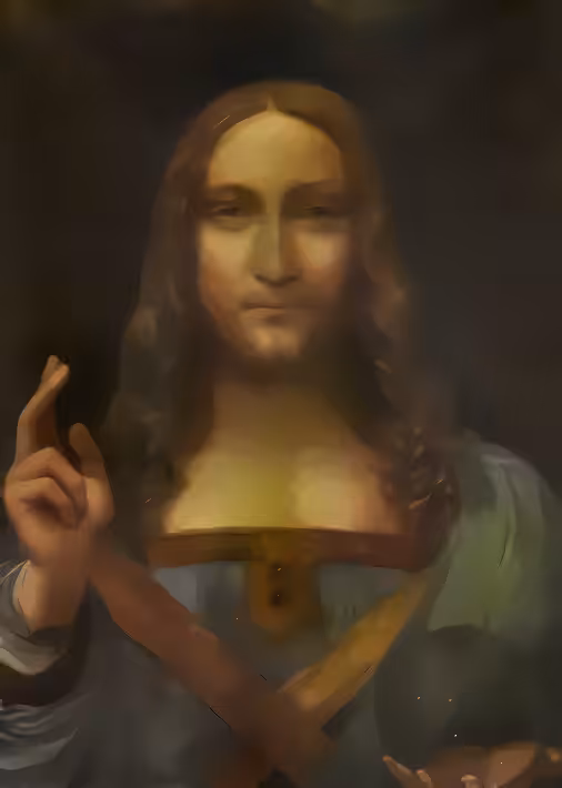 Salvator Mundi in the style of Mona Lisa
