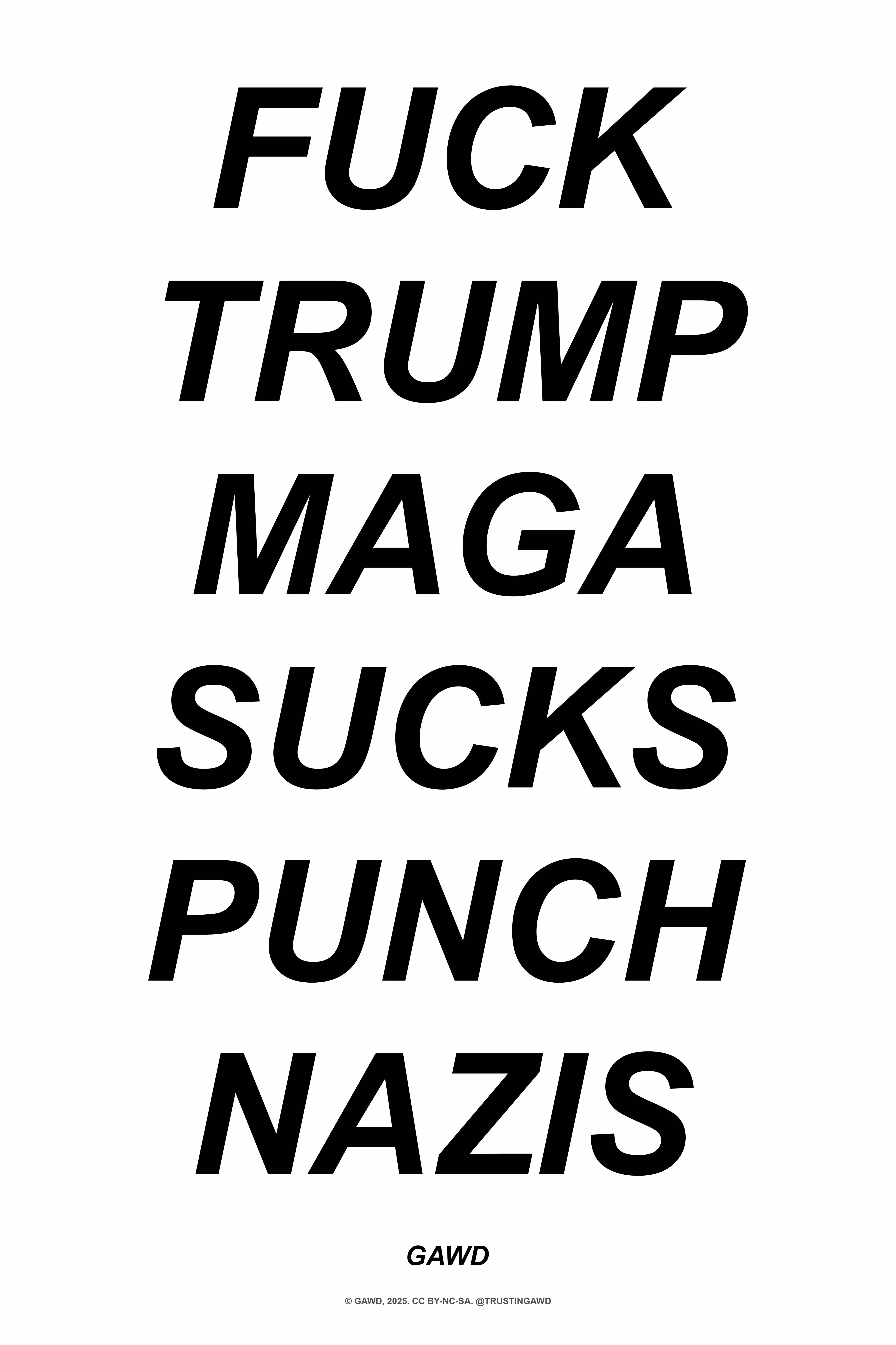 2025 DAILY ARTWORK: FUCK TRUMP MAGA SUCKS PUNCH NAZIS (w)