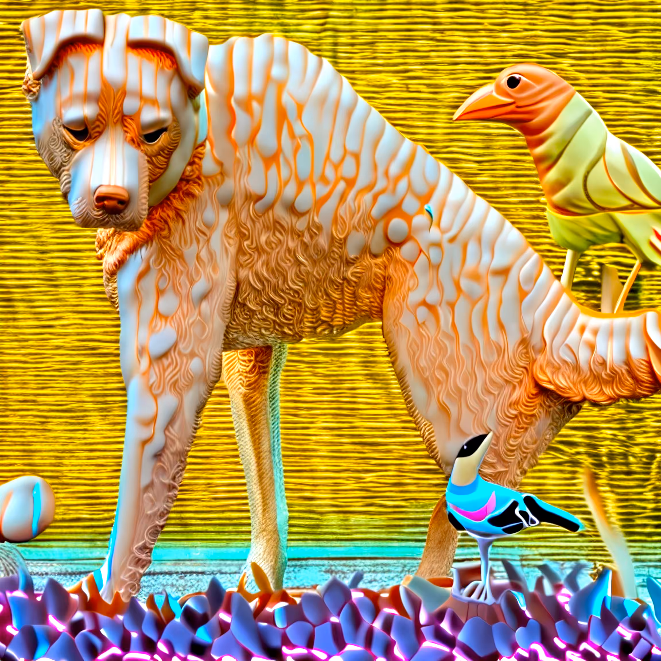 Dog Looking at a Bird #2