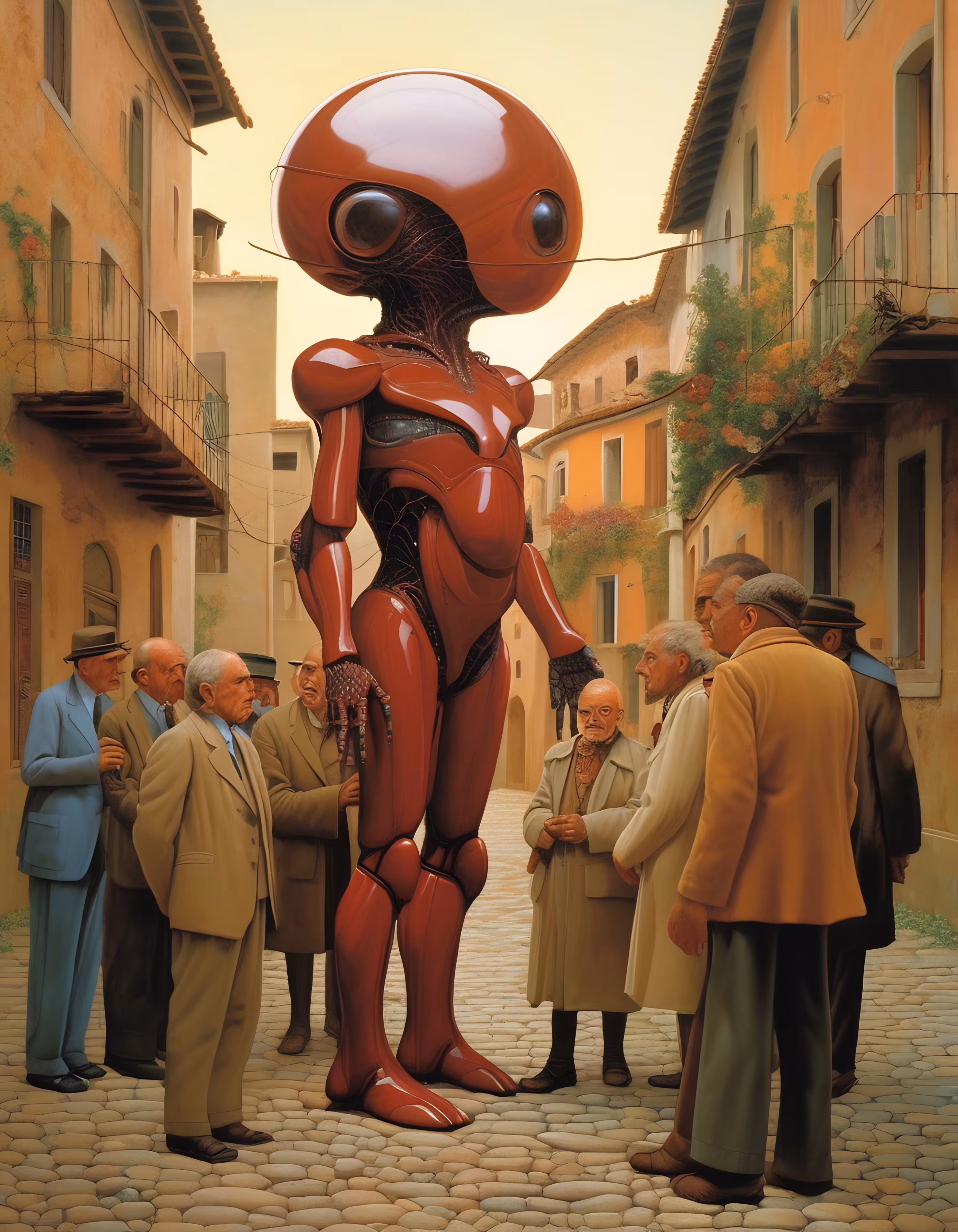 Crimson Android Visits Italian Village