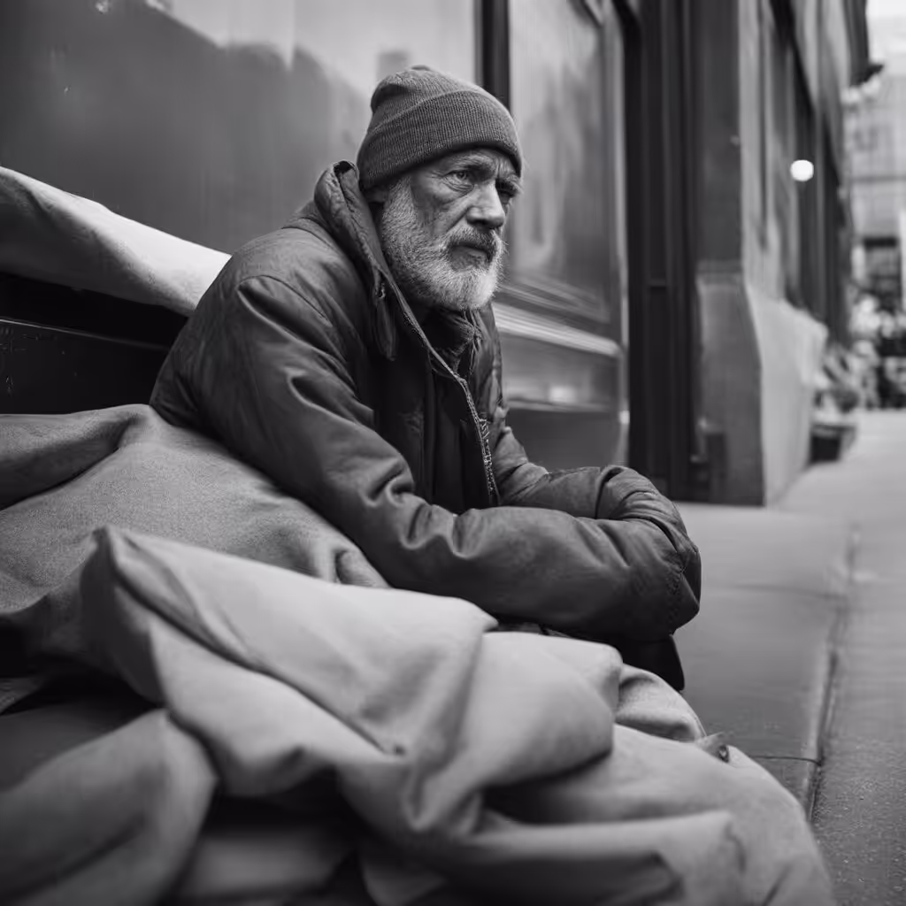 Homeless man in Manhattan