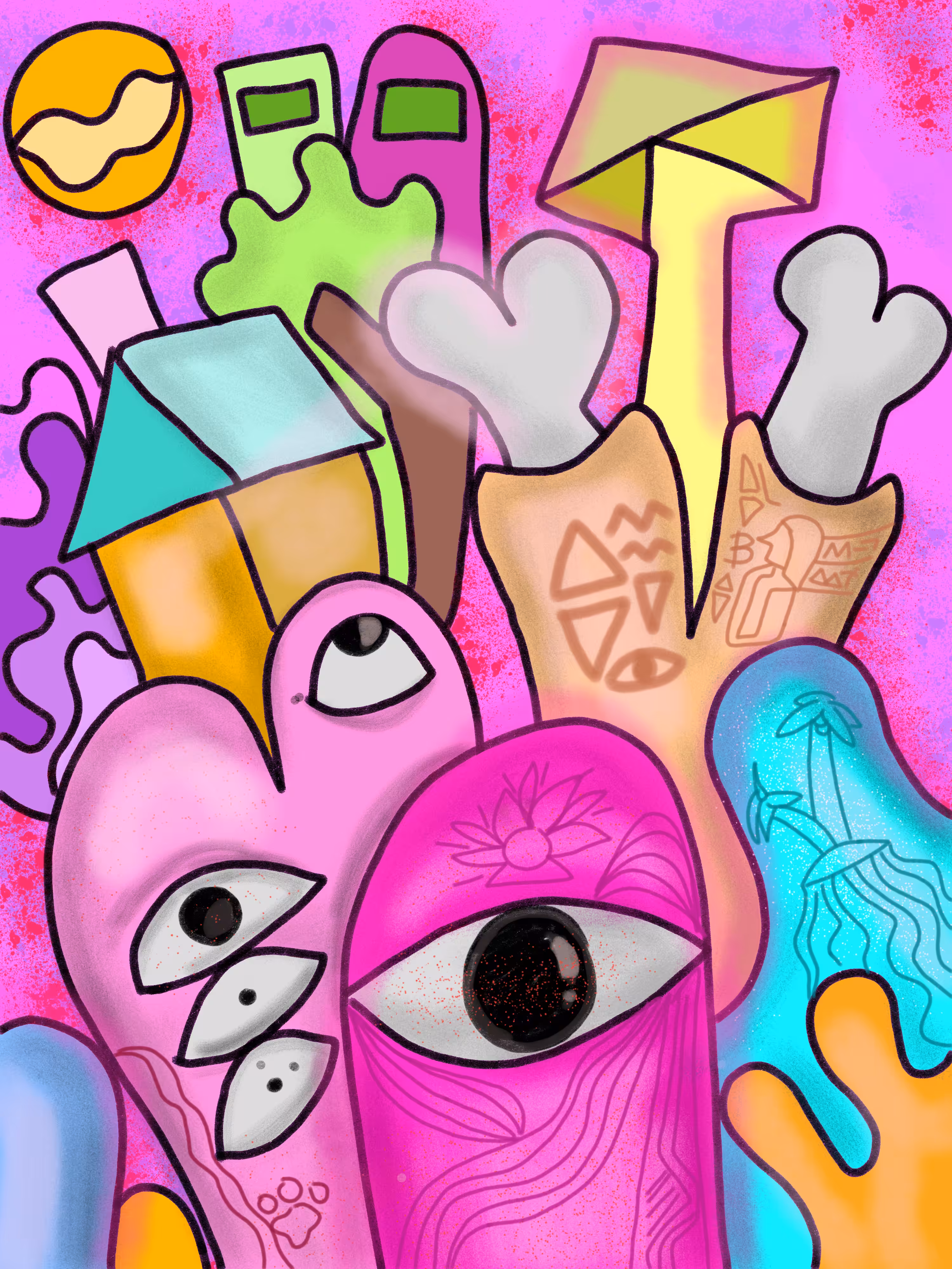 strange colorful creatures