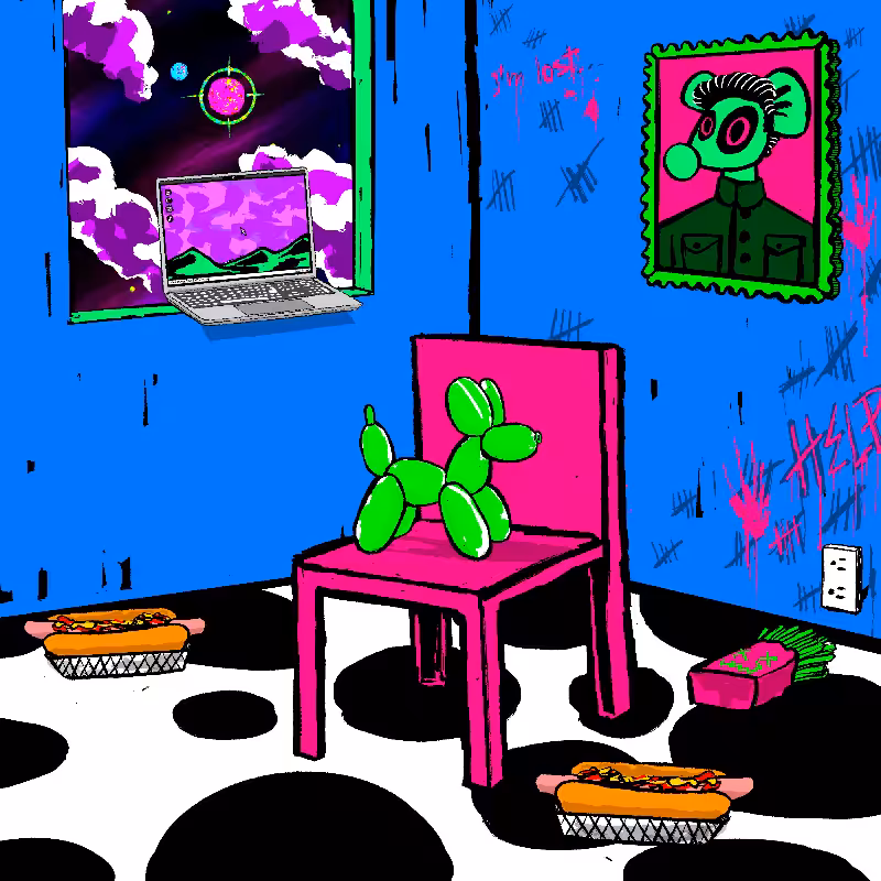 pink chair in the blue room #22