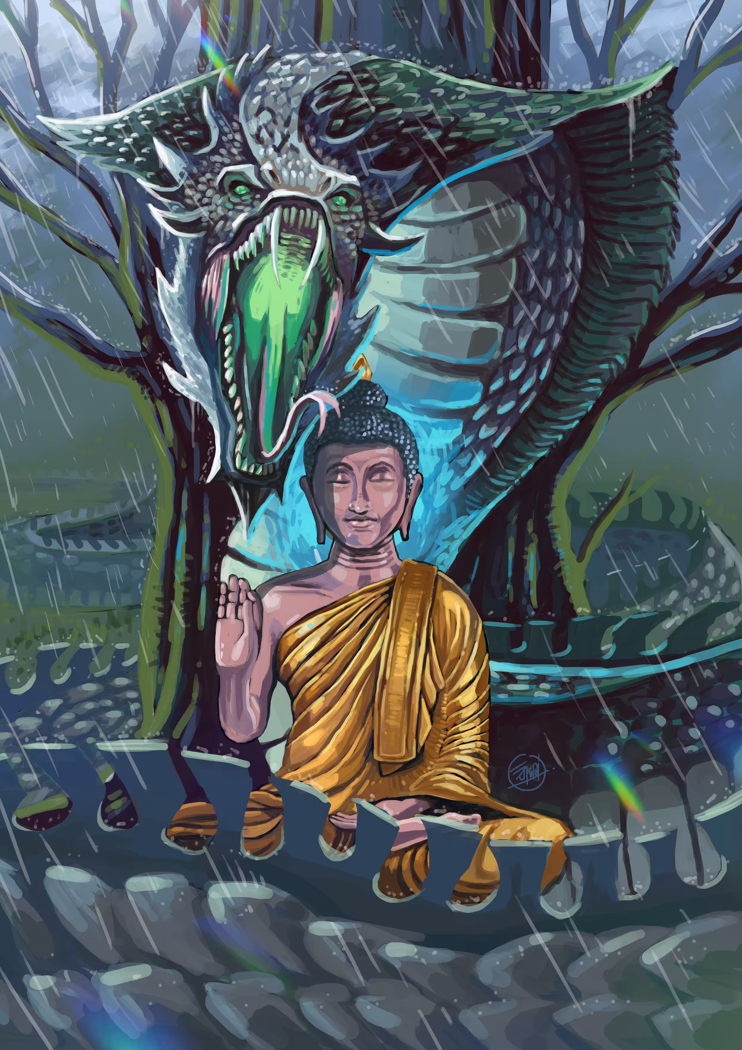 Thison’s creation #4 “ LORD BUDDHA & MUCHALINDA ”