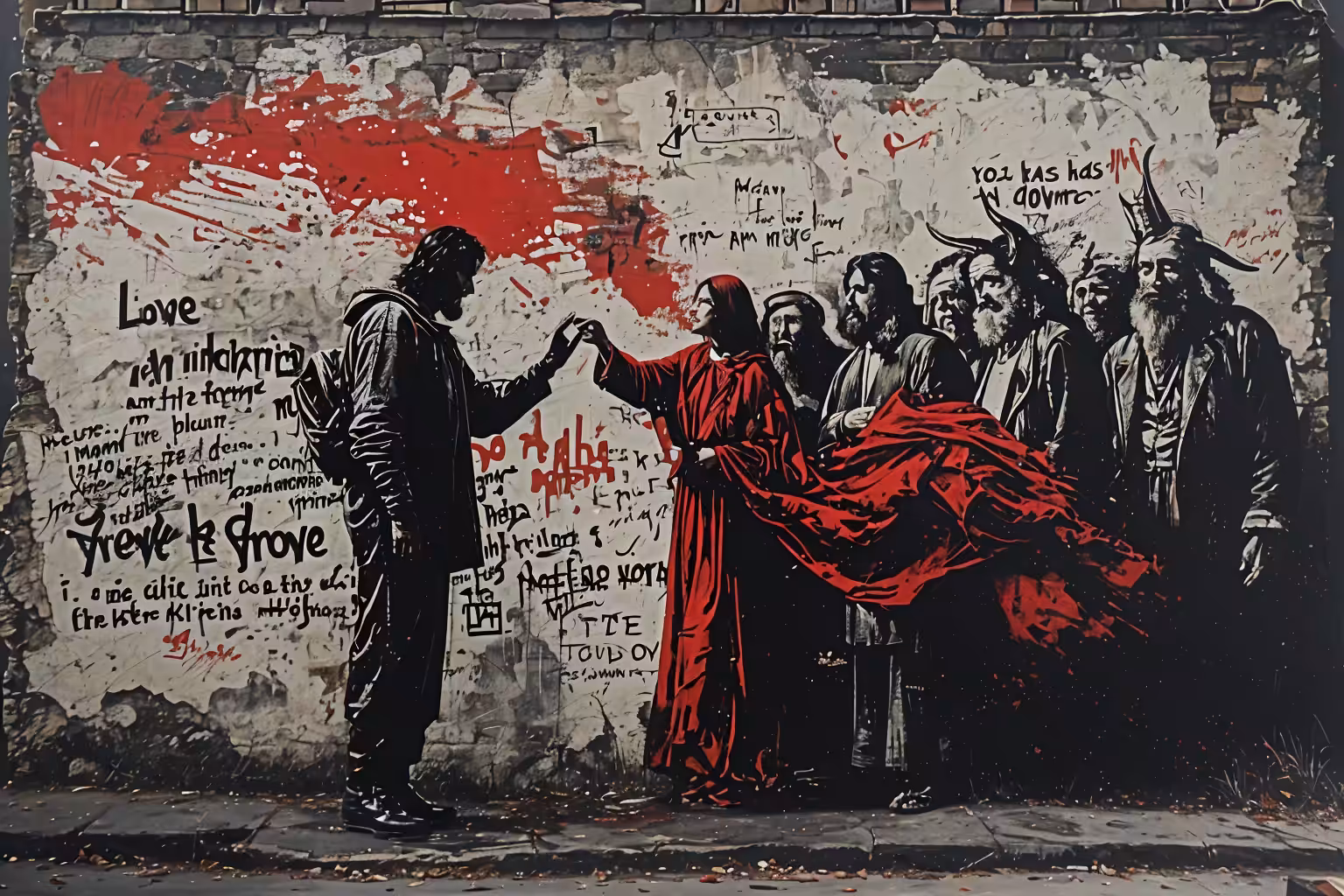 "The Marriage of the Virgin" revisited by Banksy