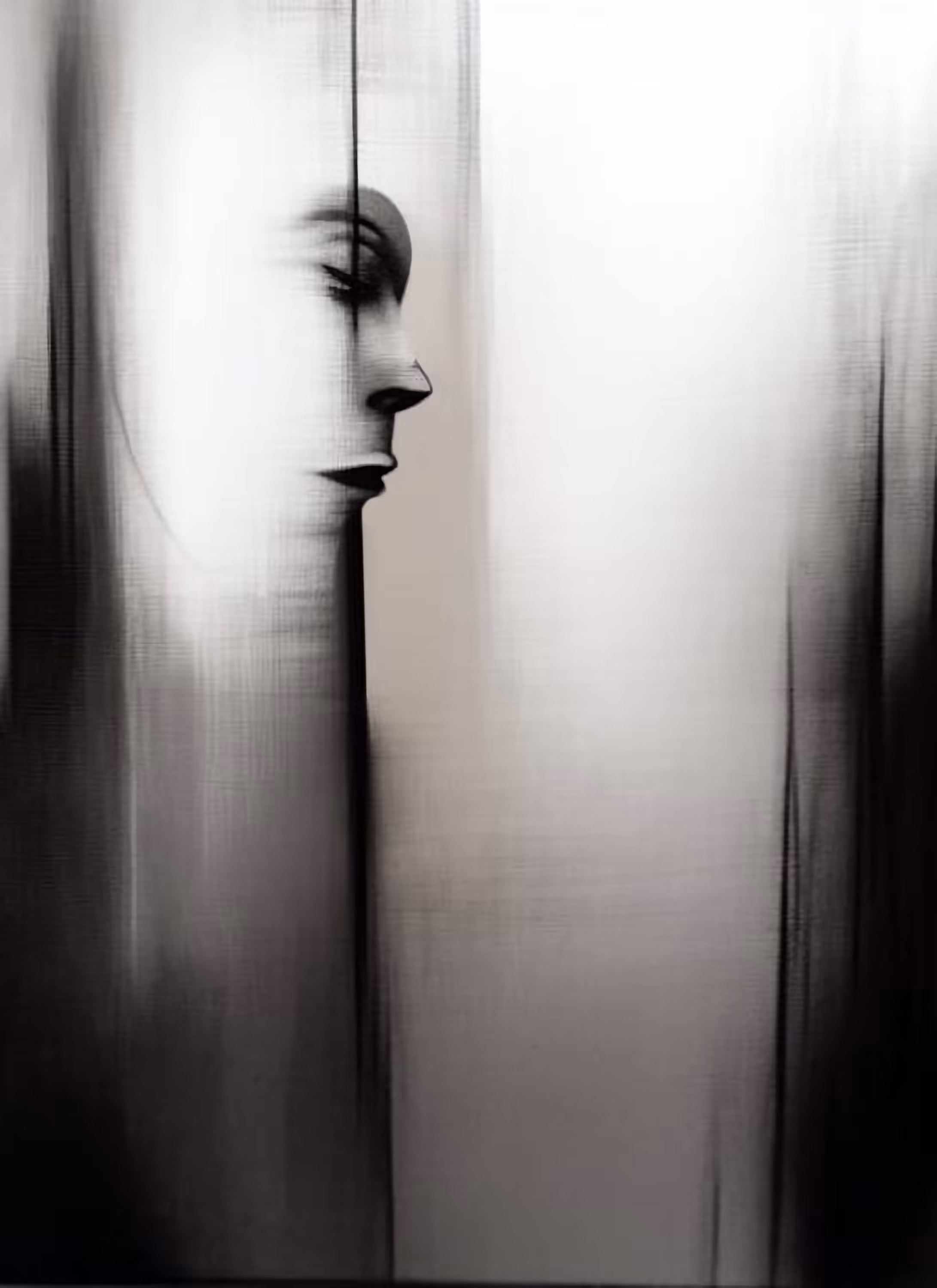 Woman #4 (no form can change me no shape can describe me no place can host me no color can hide me)