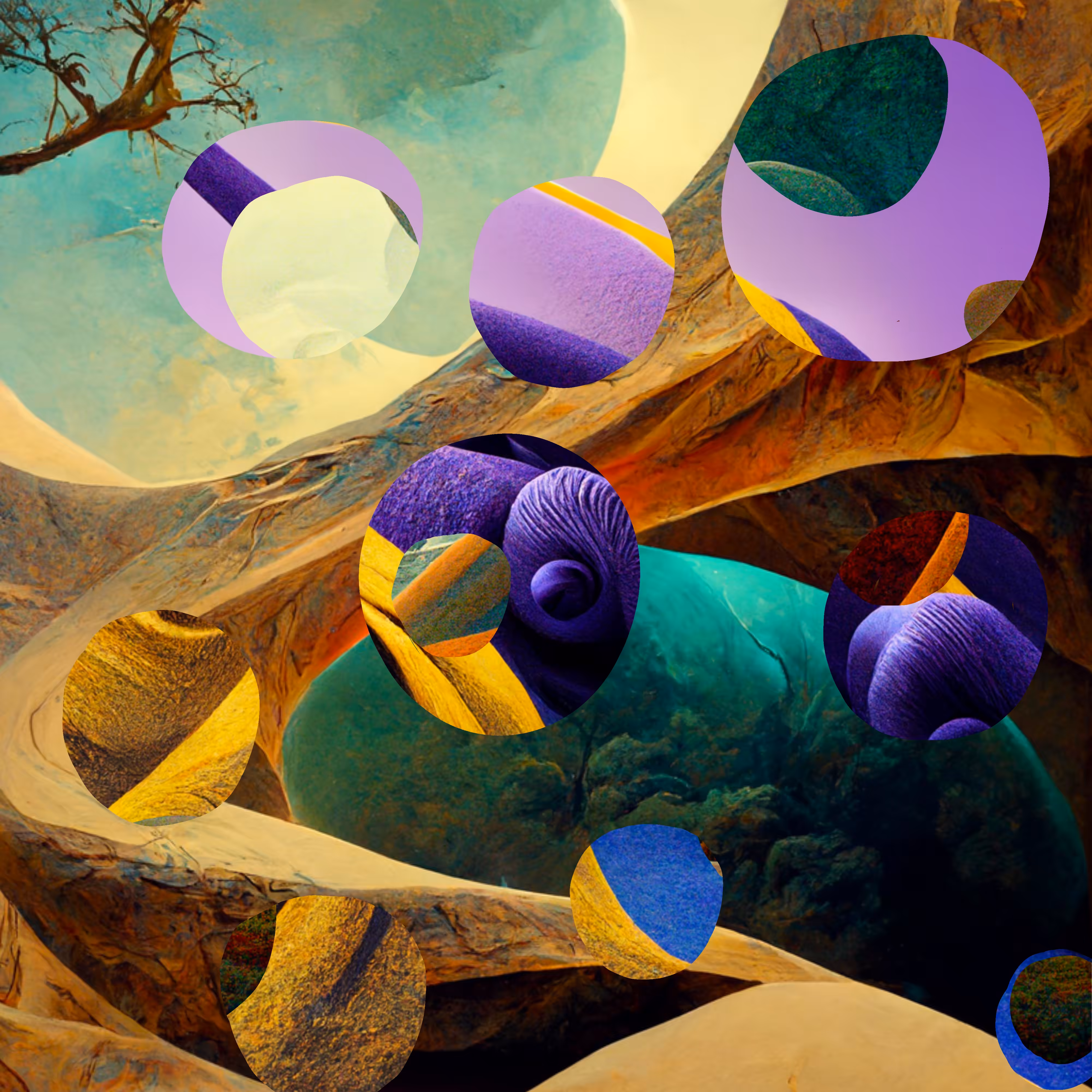Holes in reality. Purple