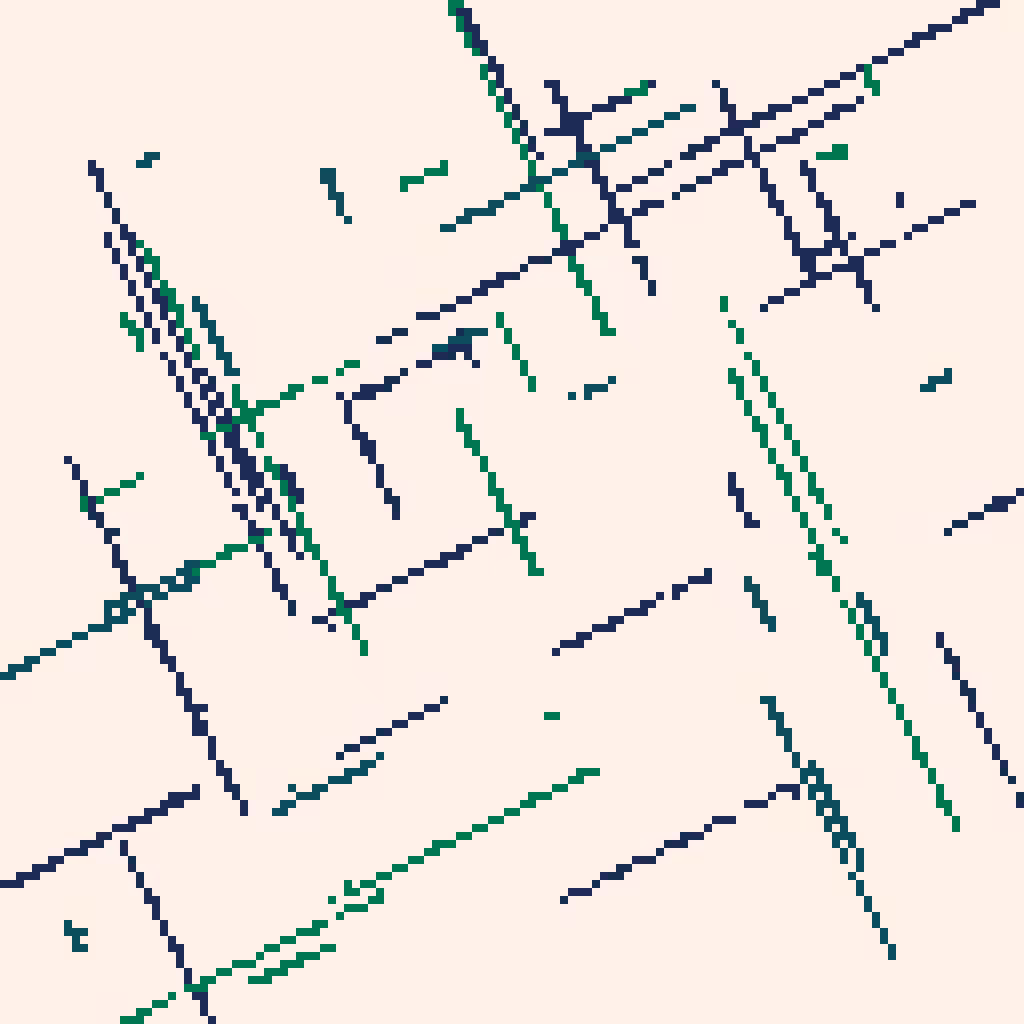 Genuary 2023 Day 4 - Intersections #14