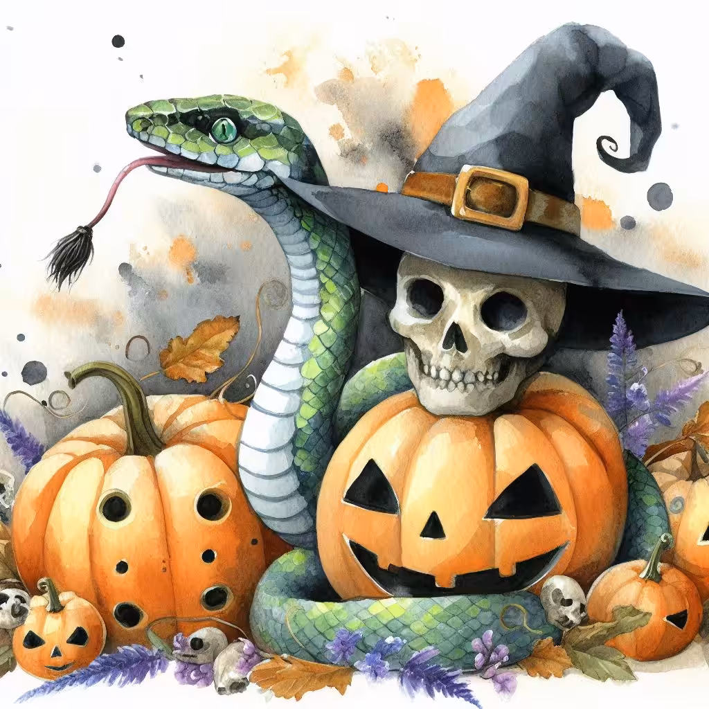 '' Halloweens with snake  ''  #01
