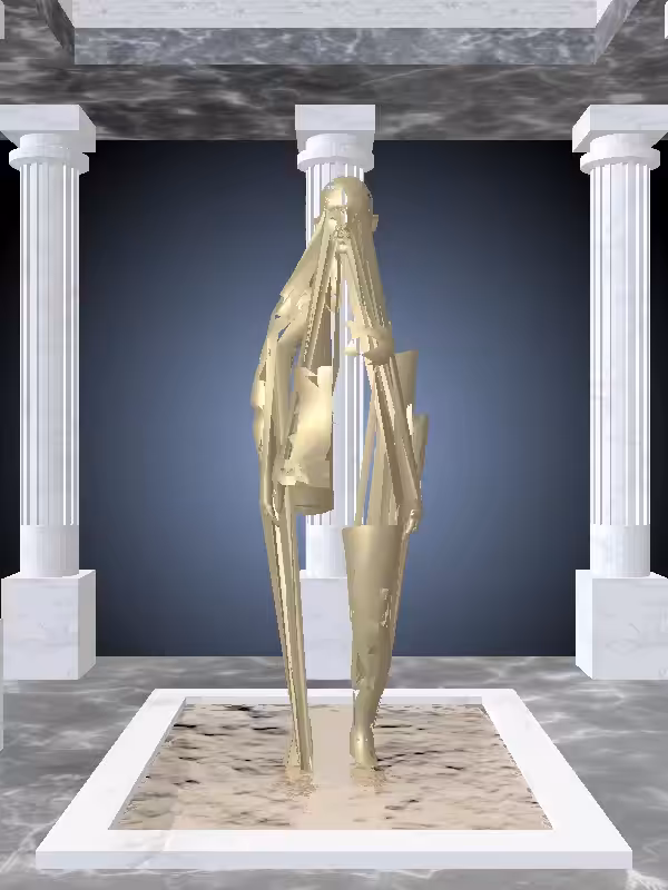 HeavenComputer: The Jumping Faded Gold Woman #2444