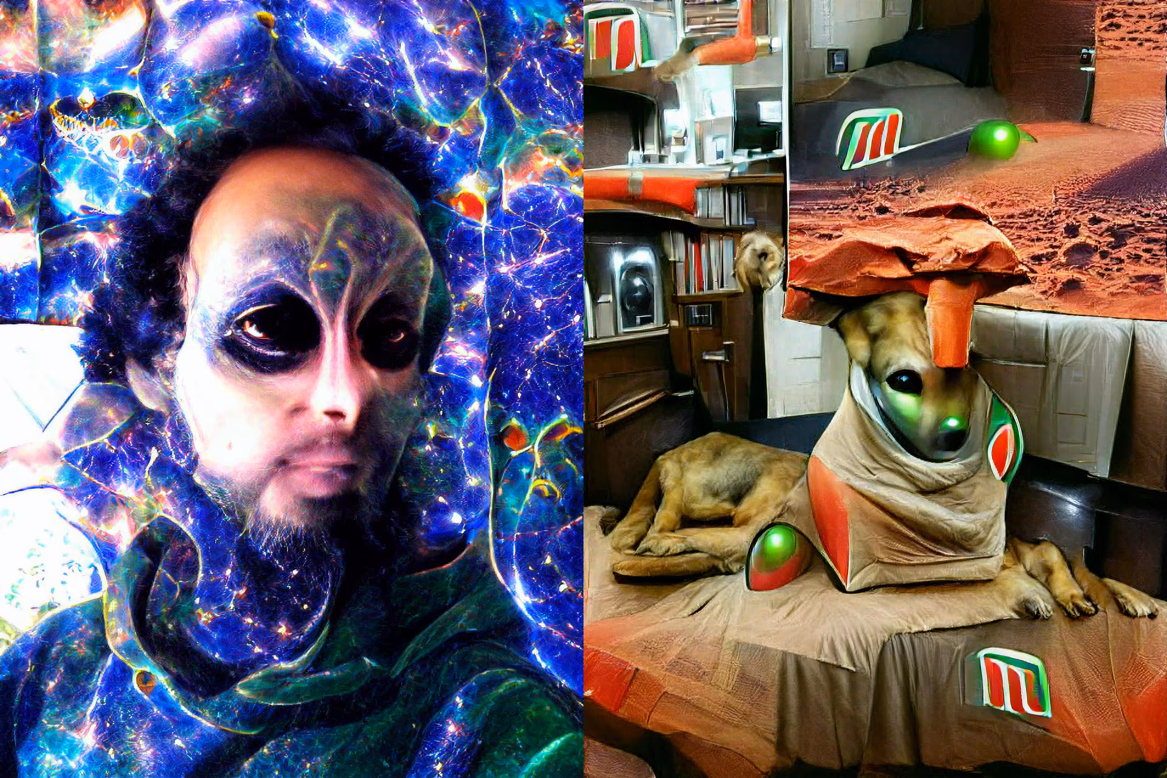 Extraterrestre Cósmico y Perro Marciano