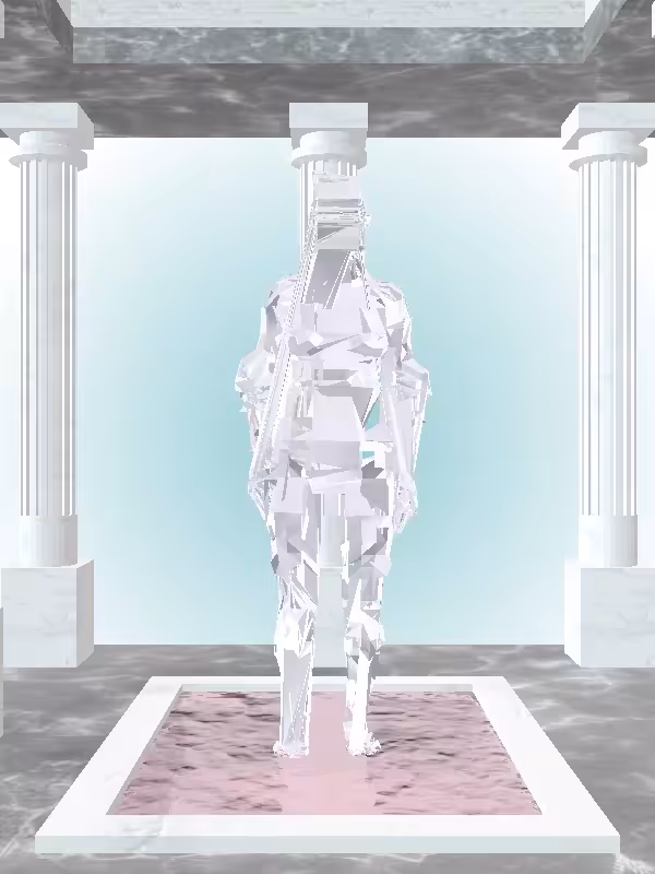 HeavenComputer: The Fading Fragmented Jumping Silver Chrome Woman #2032
