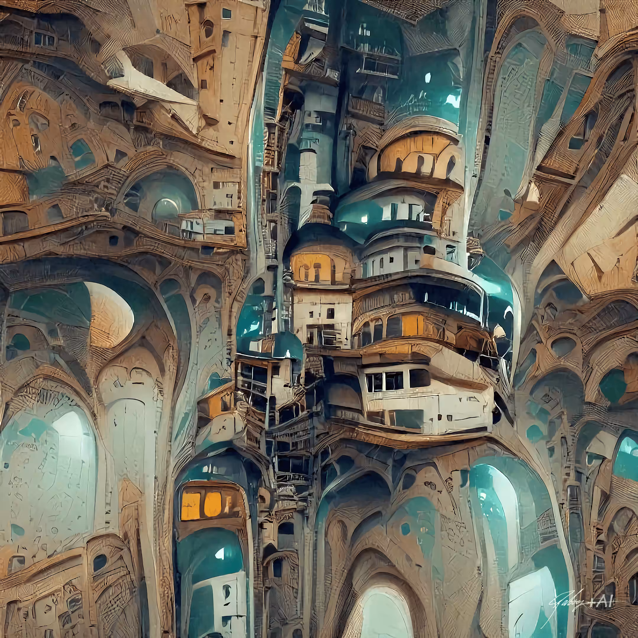 4 dimensional Art Nouveau temple