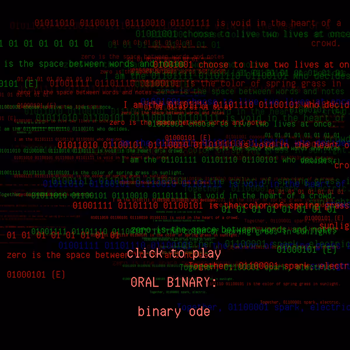 0RAL B1NARY: “BINARY ODE” #45