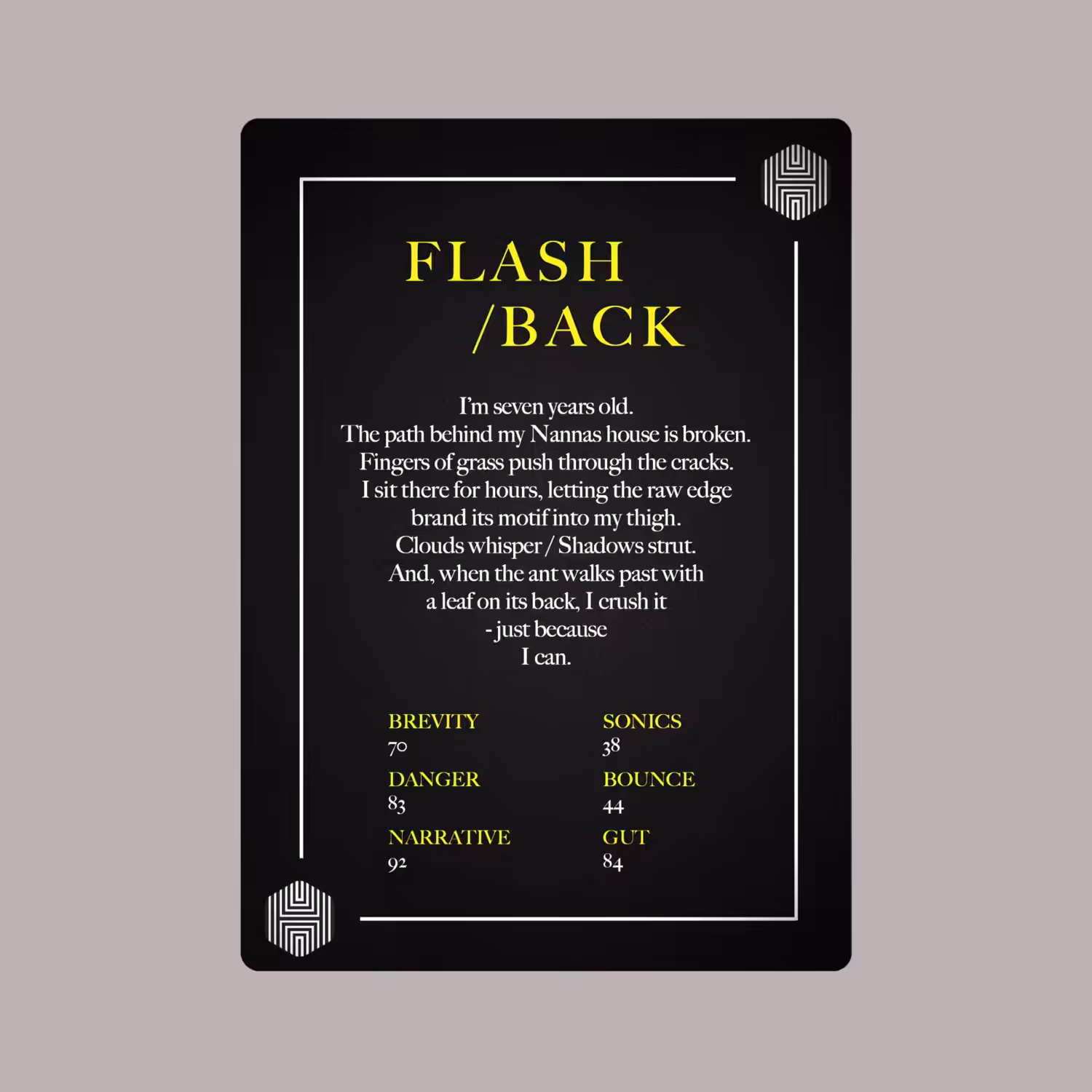 POETRY CARDS VOL 1 | META/VERSE: 030 - FLASH/BACK