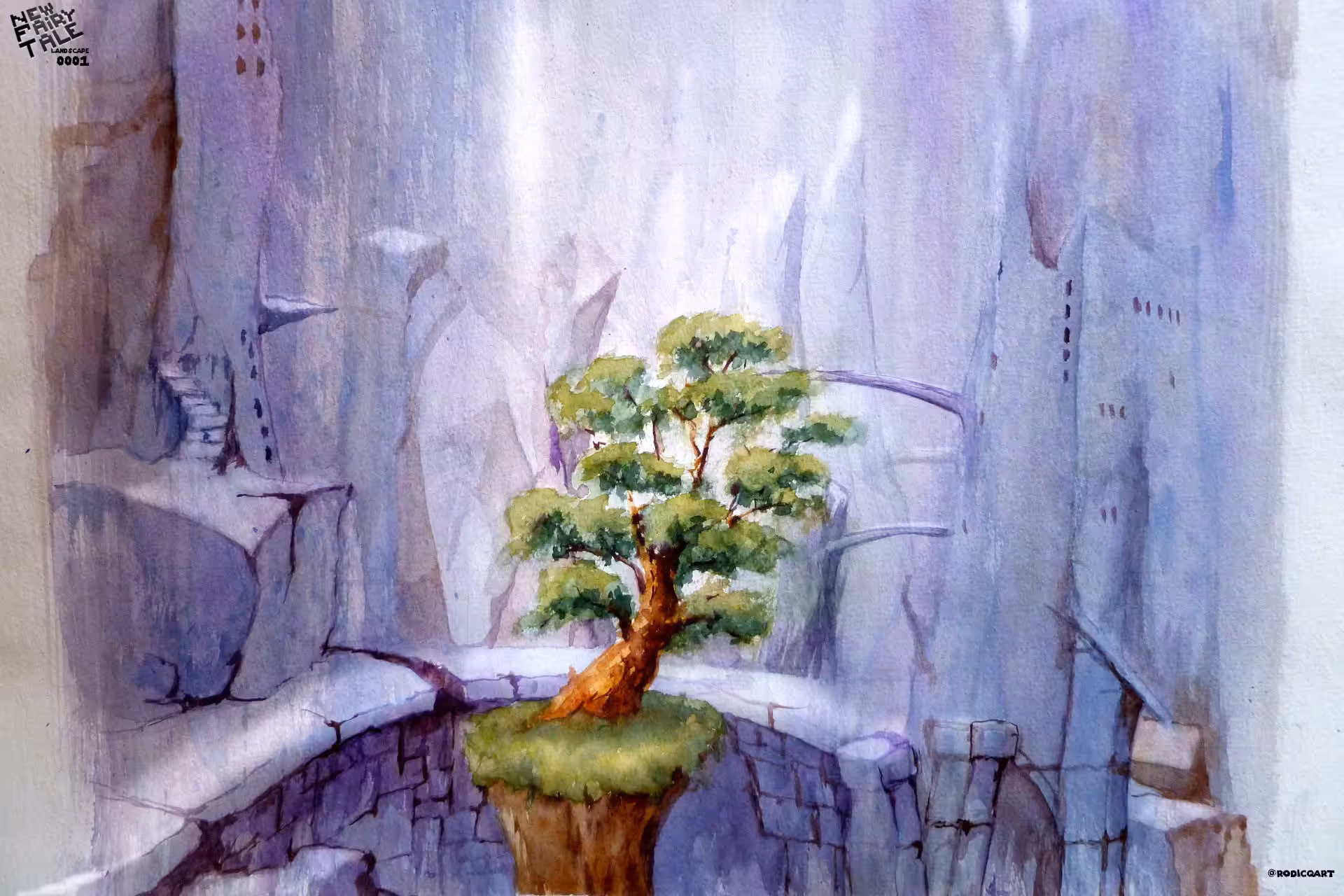 Fantasy watercolor landscape 0001
