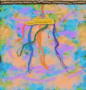 like a hanging mobile dancing with empty space