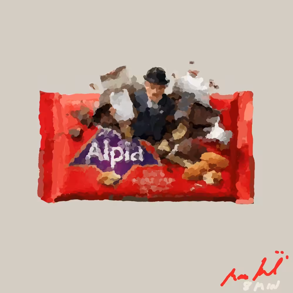 Alpia Edel Marzipan Zartbitter, open