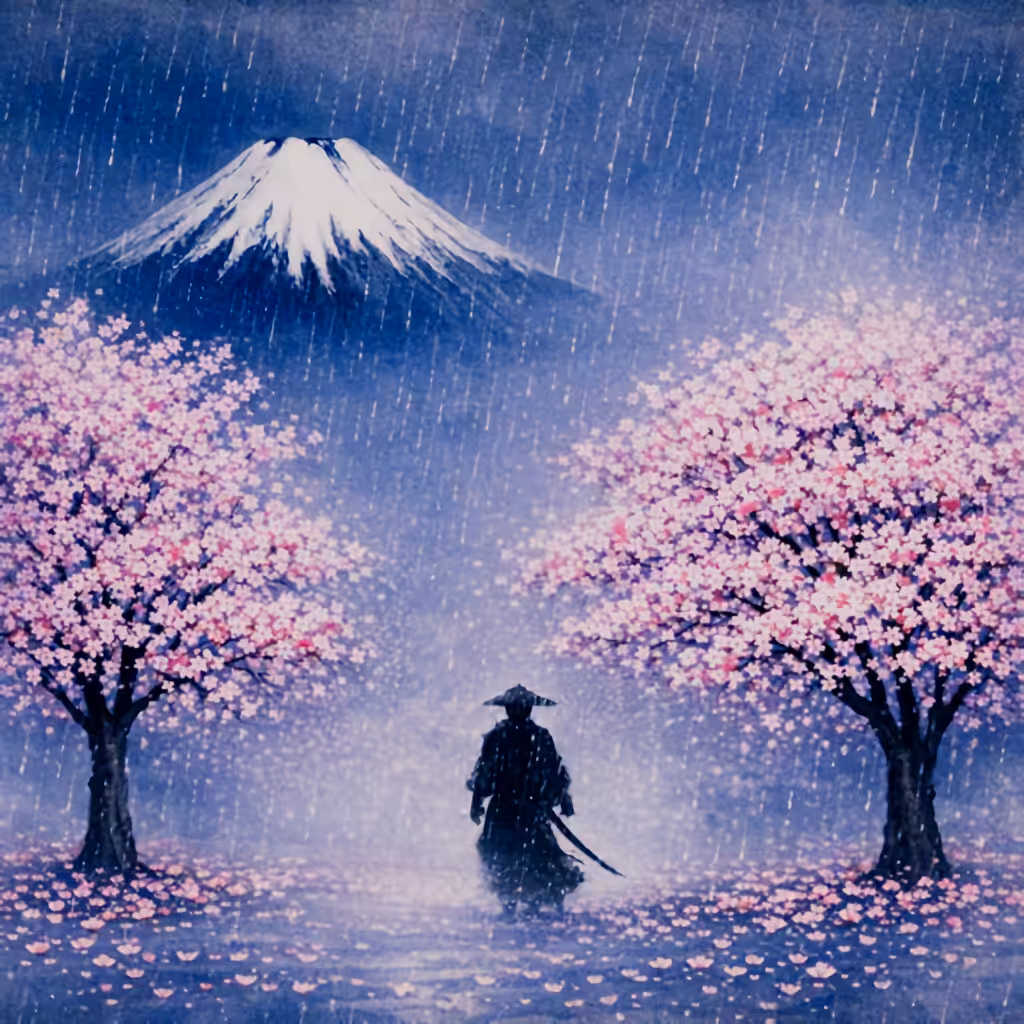 Simple Fuji Art: Rain Veil